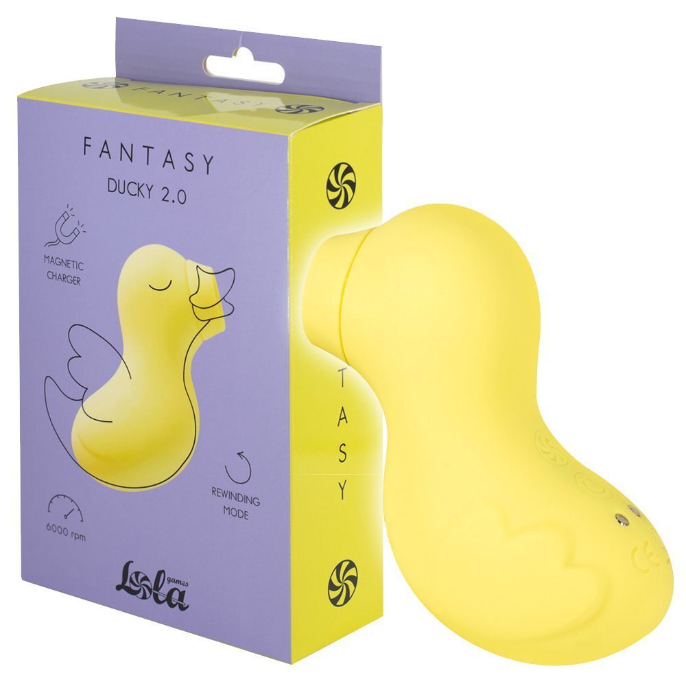 Вакуумний стимулятор клітора Fantasy Ducky, 8,3 см (жовтий)