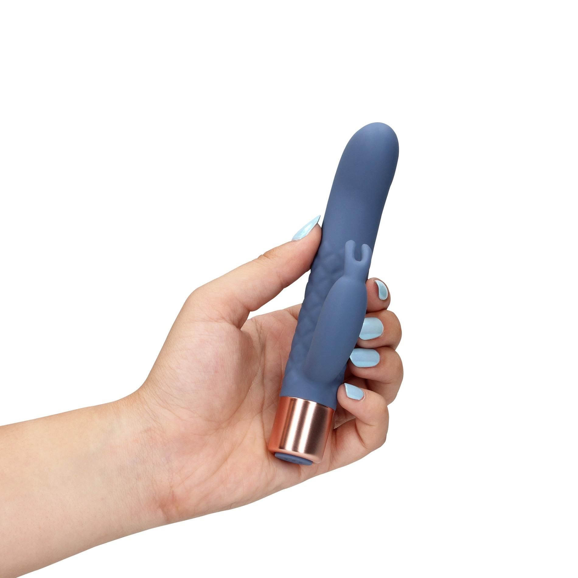 Вибратор-кролик Loveline Mini Rabbit, 14.3 см (синий)