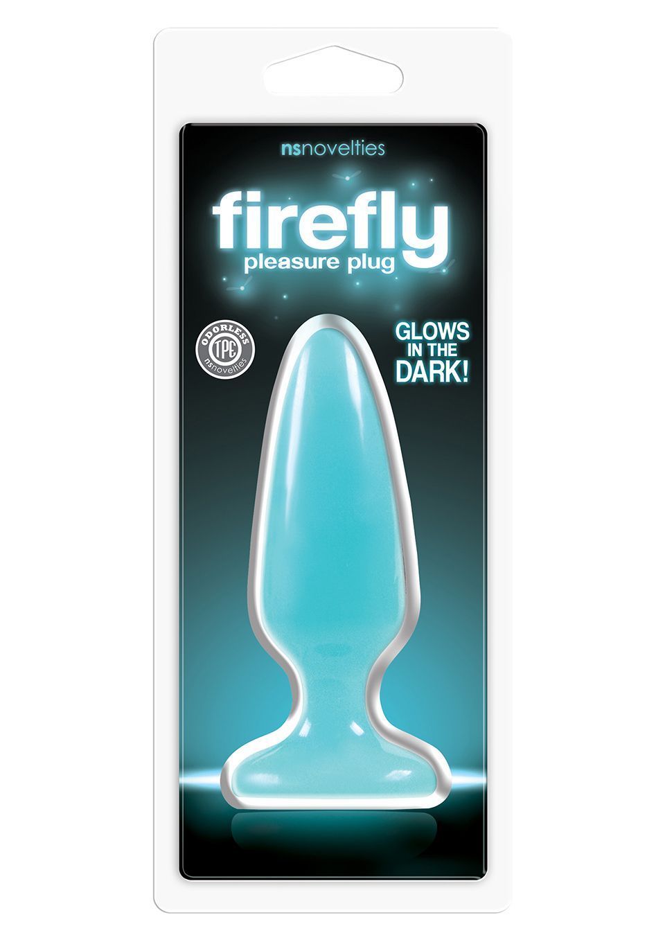 Анальна пробка NS Novelties Firefly Pleasure Plug Medium, 12,7 см (блакитний)