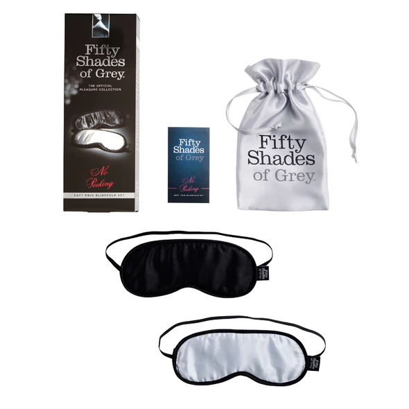 Набор масок Fifty Shades of Grey No Peeking, 2 шт (черный-белый)