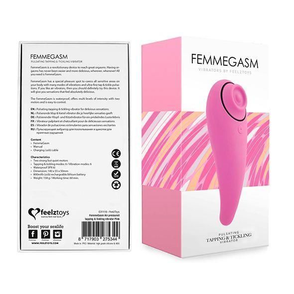 Вибратор с пульсацией FeelzToys FemmeGasm, 14 см (розовый)