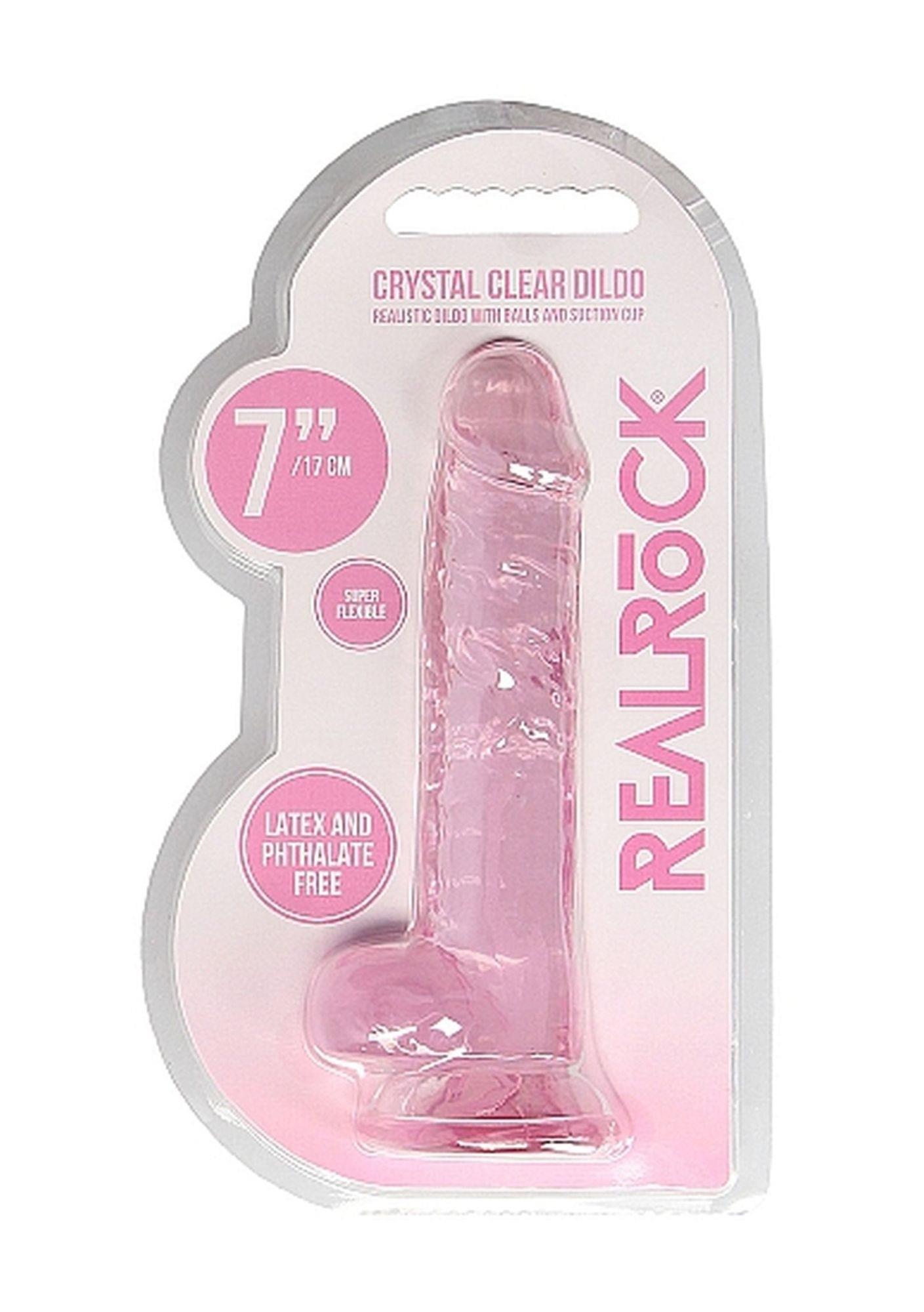 Реалистичный фаллоимитатор RealRock With Balls 7", 19 см (розовый)