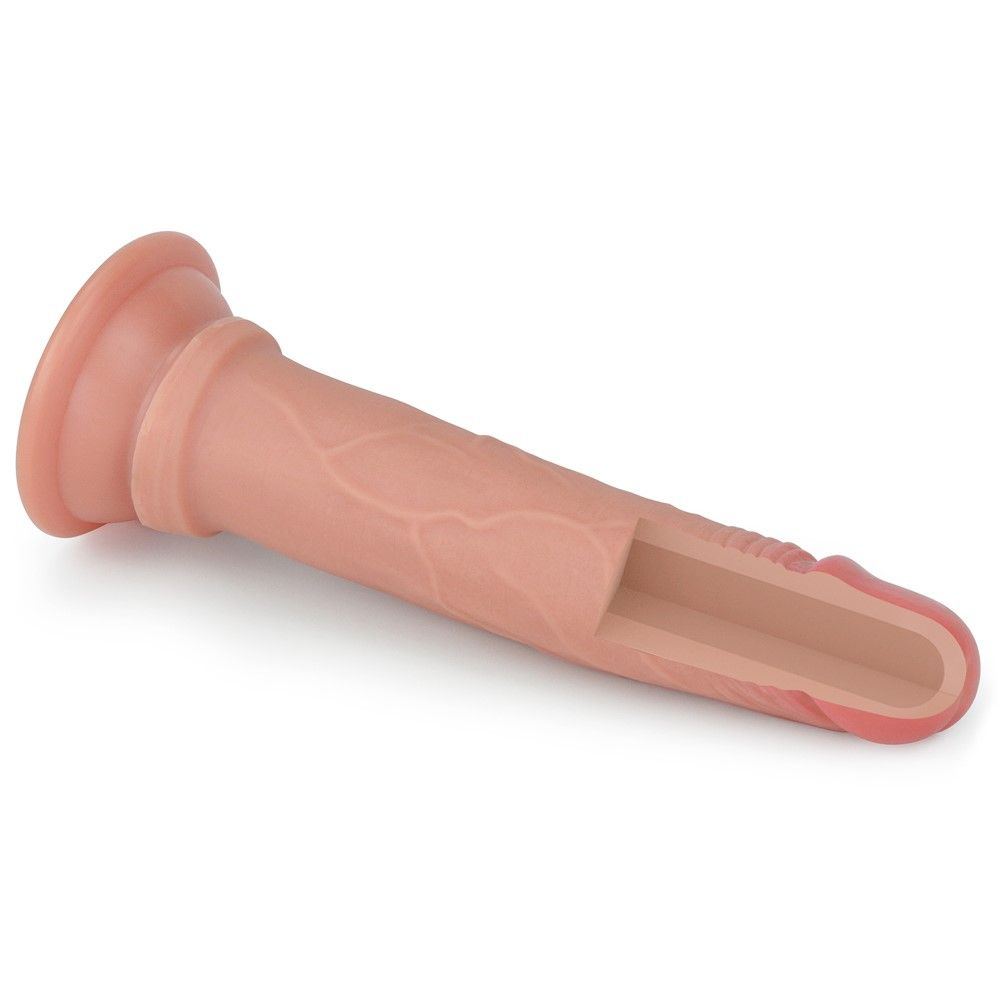 Фаллоимитатор Dual-Layered Liquid Silicone Nature Cock, 18,5 см (телесный)