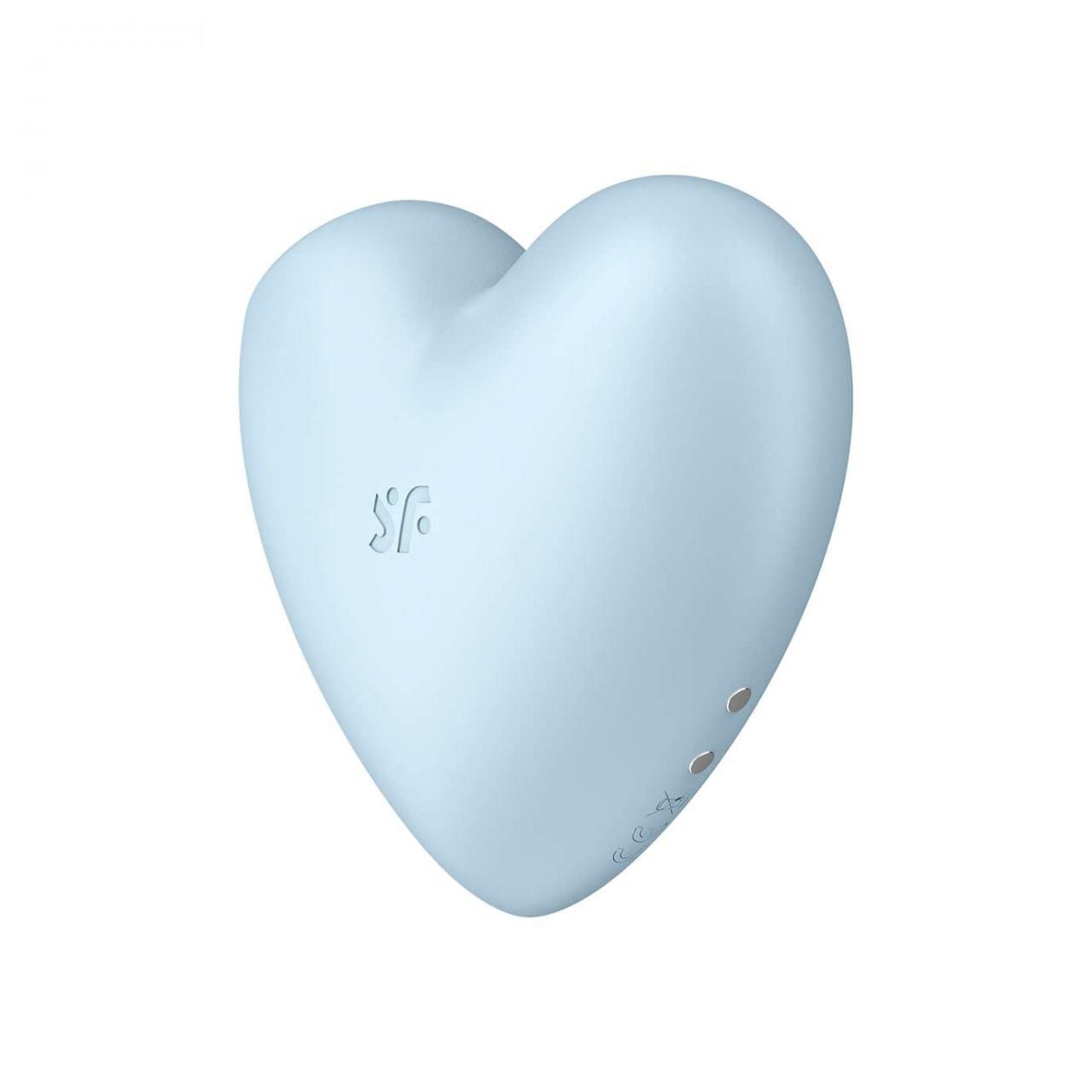 Вакуумный стимулятор клитора с вибрацией Satisfyer Cutie Heart (голубой)