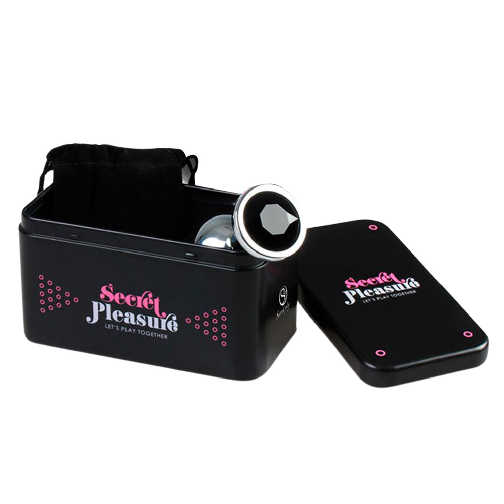 Korek analny z kryształem Secret Play Plug & Play S, 7,5 cm (czarny)