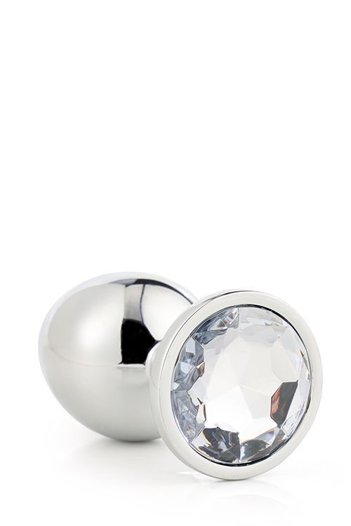 Анальна пробка Gleaming Love Silver Plug Medium, 8.3 см (прозорий)
