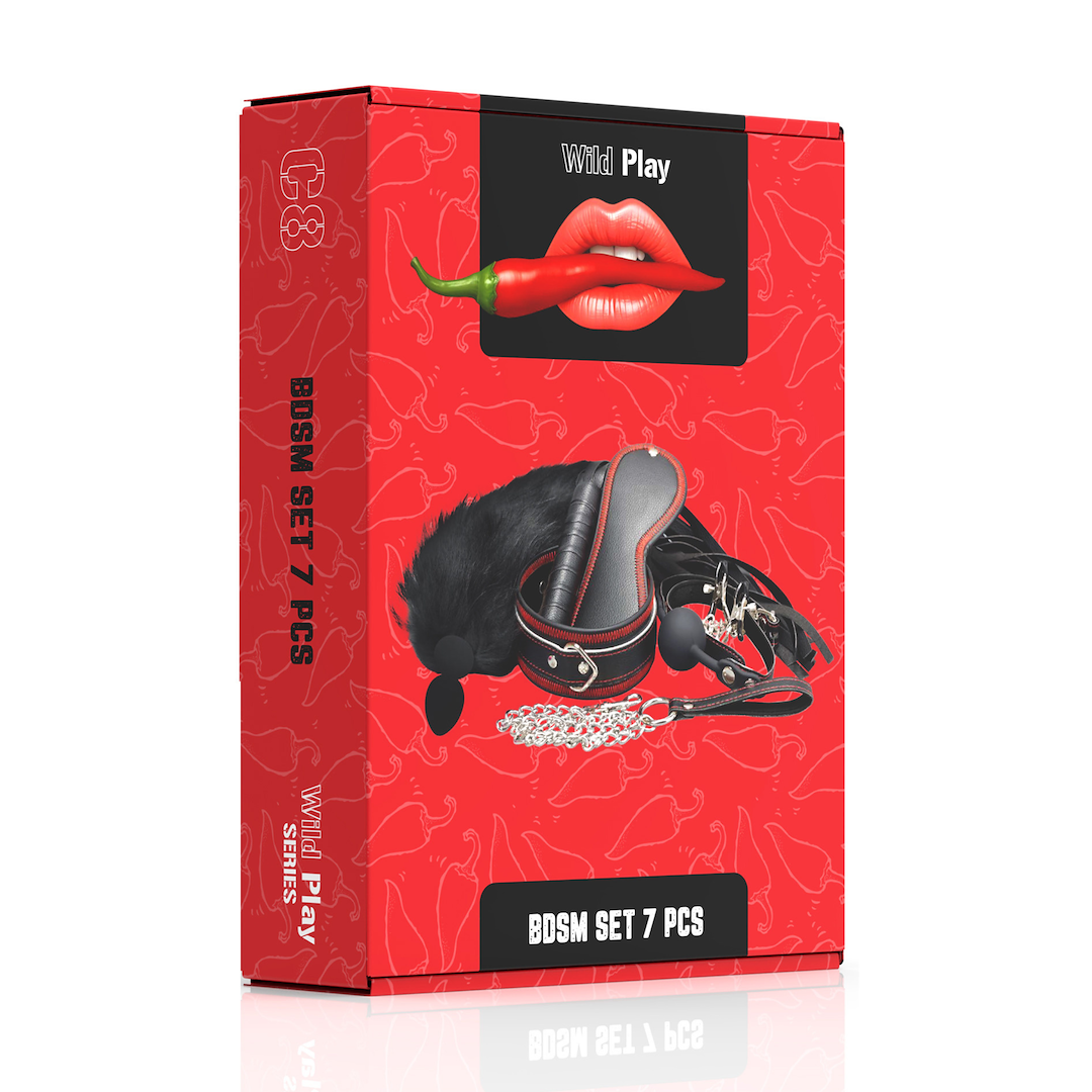 BDSM набор Erospace Wild Play C8, 7 шт (черный)