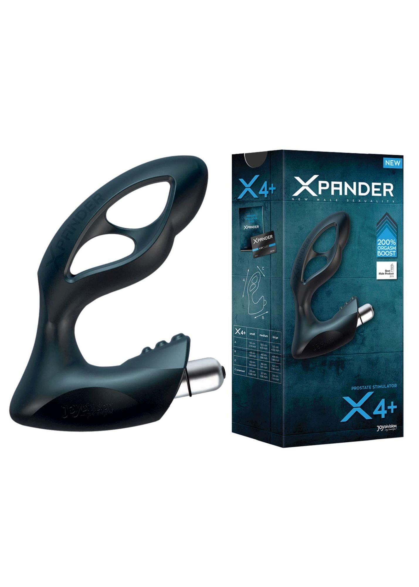 Стимулятор простаты Xpander X4+ Rechargeable Small, 13.5 см (черный)