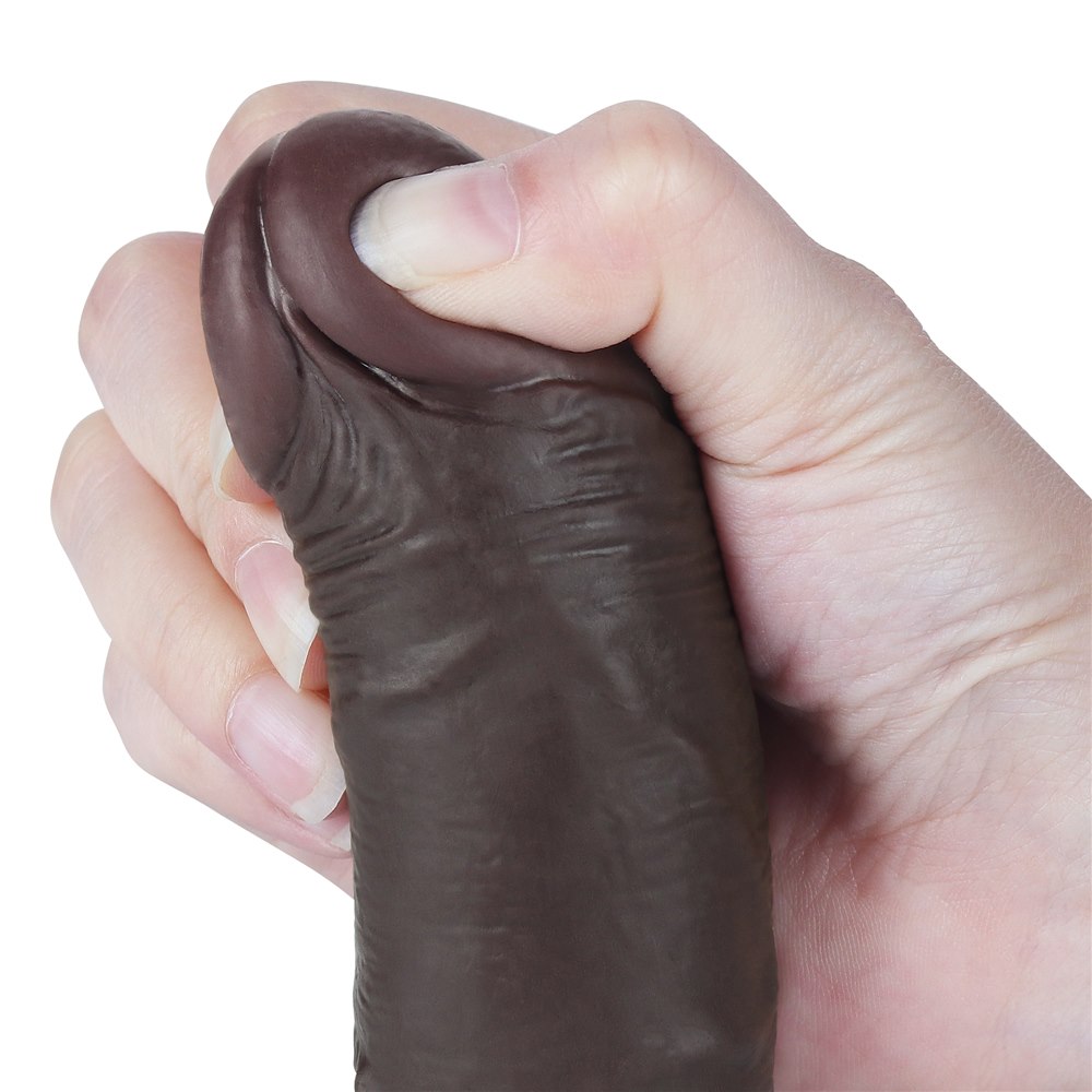 Фаллоимитатор Sliding-Skin Dual Layer Dong 7.5'', 19.5 см (черный)
