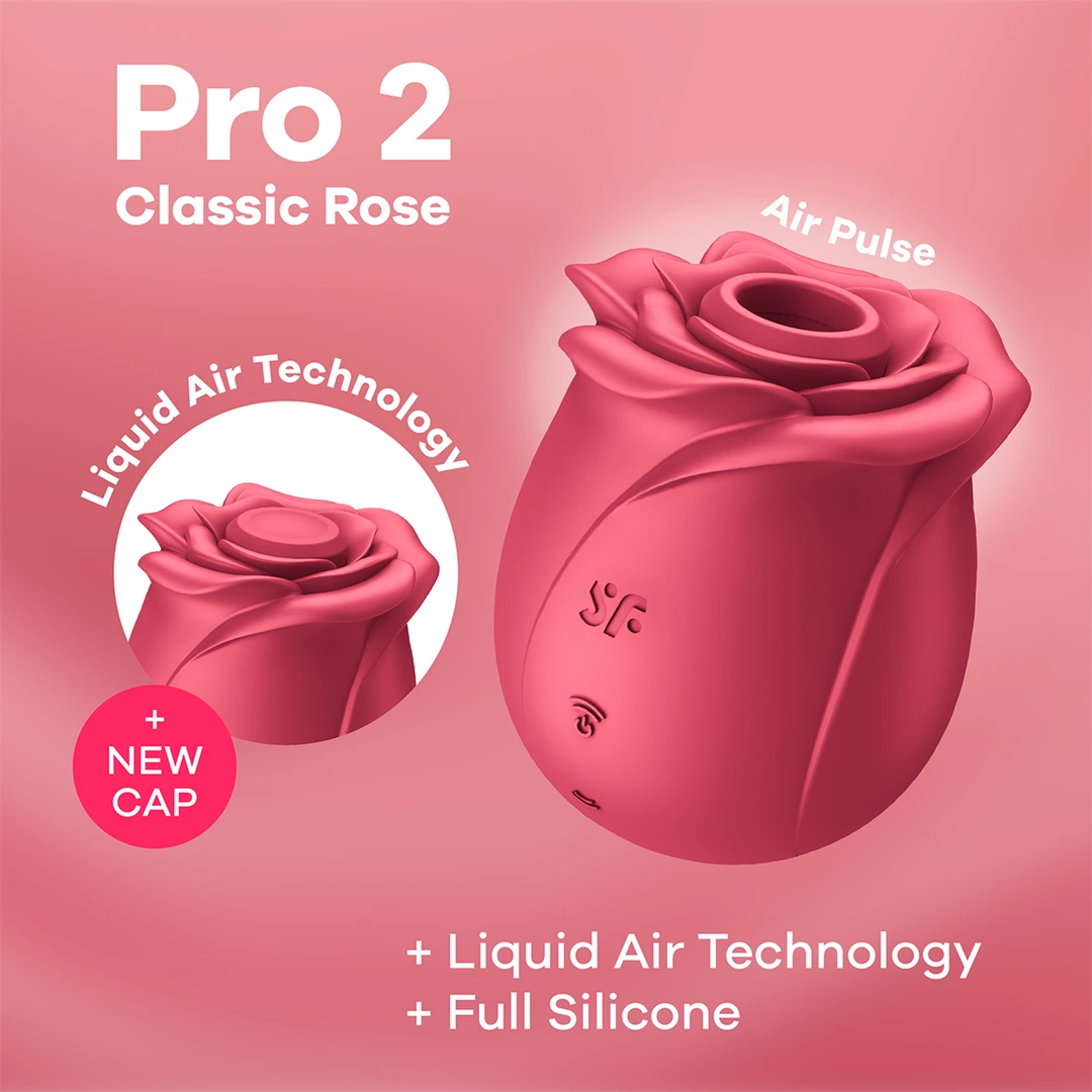 Вакуумный стимулятор клитора с вибрацией Satisfyer Pro 2 Classic Rose, 7 см (красный)