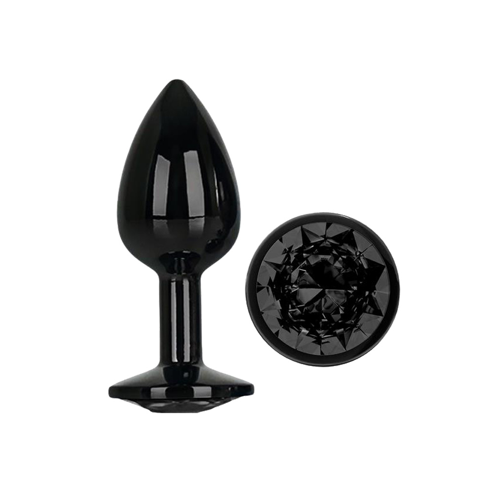 Korek analny z kryształem Afterdark S, 7.2 cm (czarny)