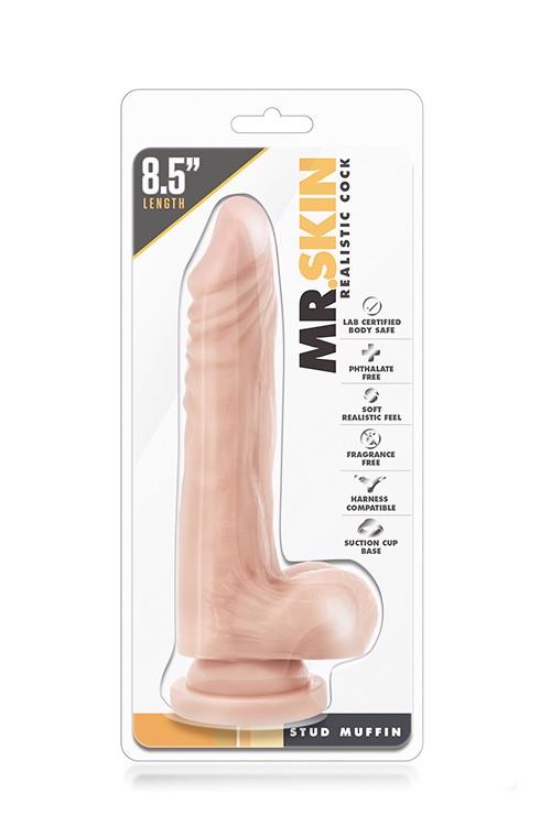 Фаллоимитатор Dr. Skin Realistic Cock Stud Muffin, 21.6 см (телесный)