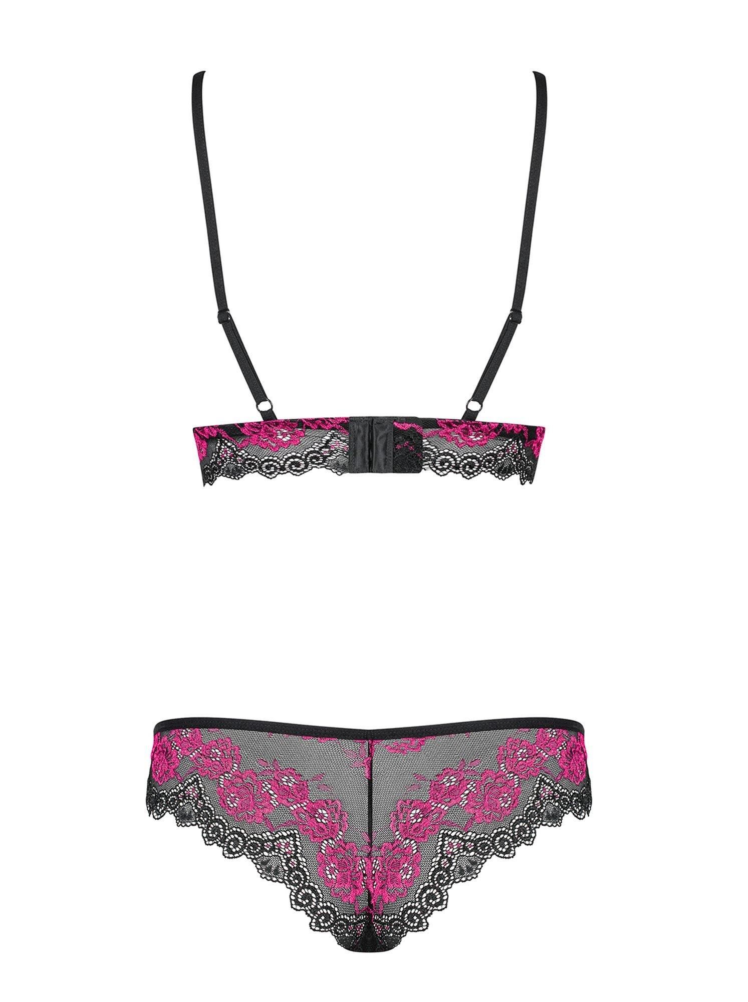 Комплект белья Obsessive Tulia, L/XL (черный)