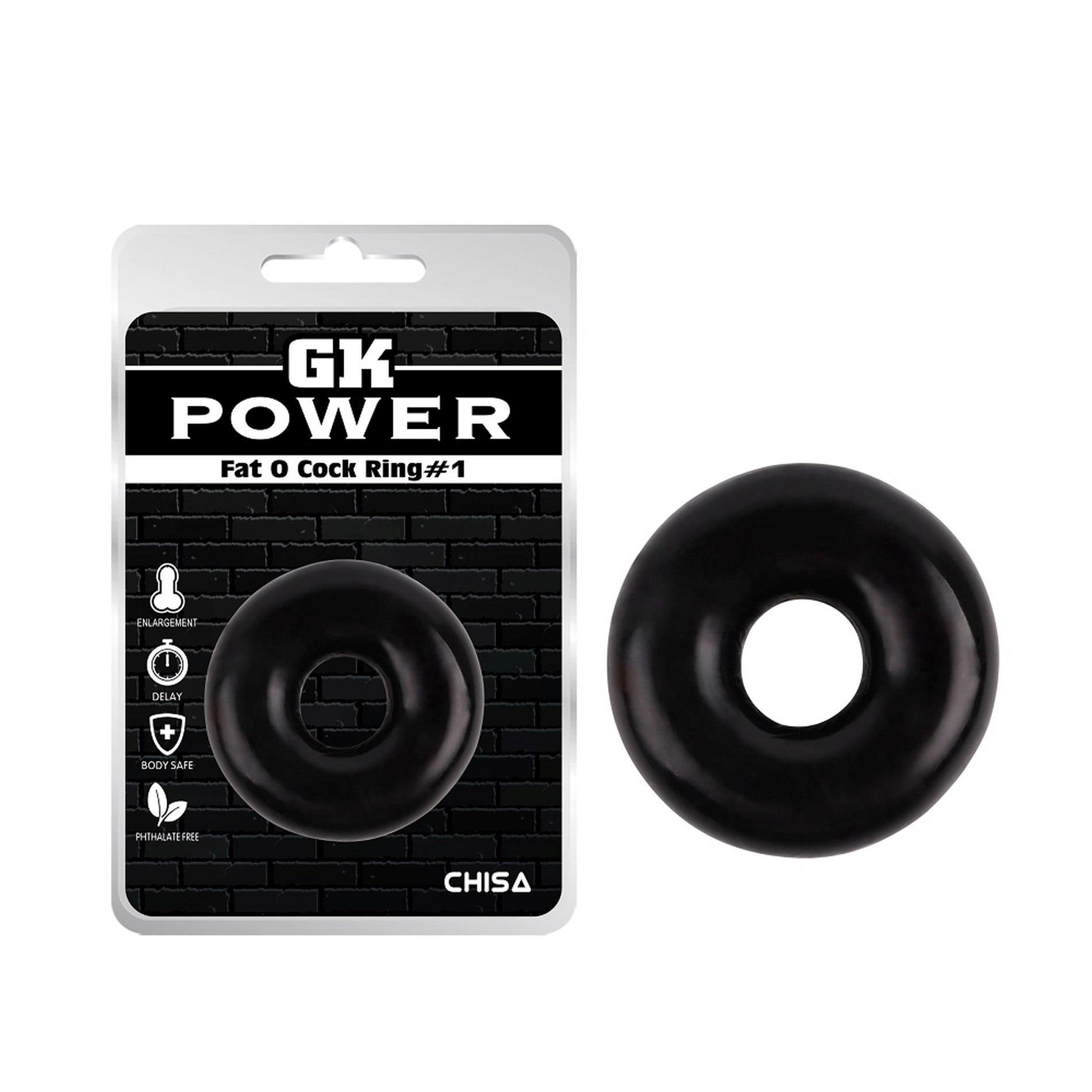 Эрекционное кольцо GK Power Fat O Cock Ring No.1 (черный)
