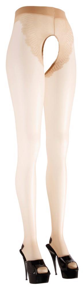 Колготки з відкритим пахом Cottelli Legwear, 3 (бежевий)