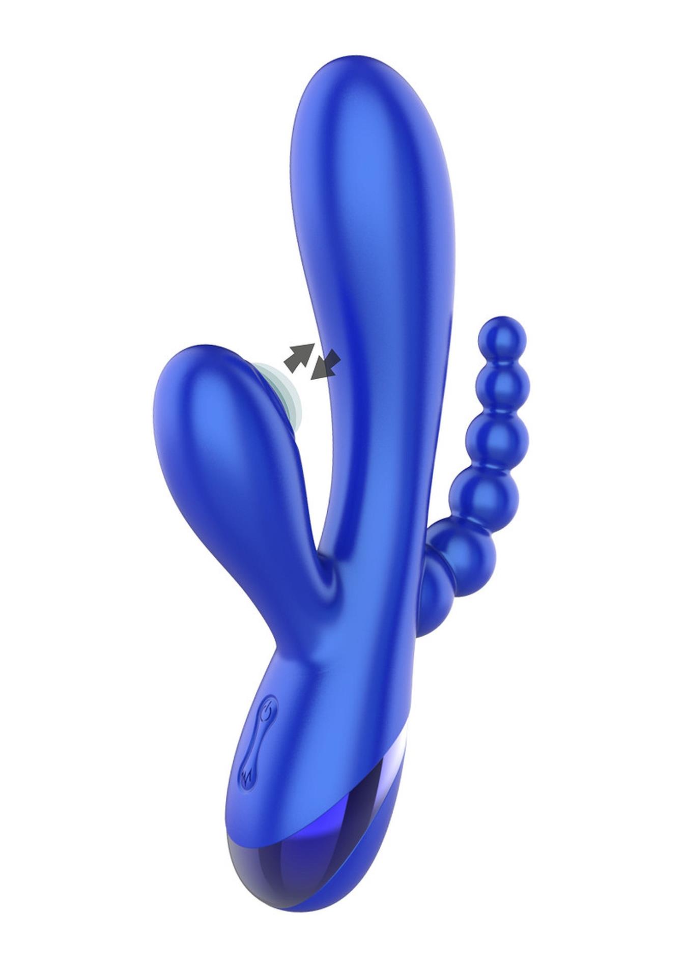 Вибратор Xocoon Triple Love, 19 см (синий)