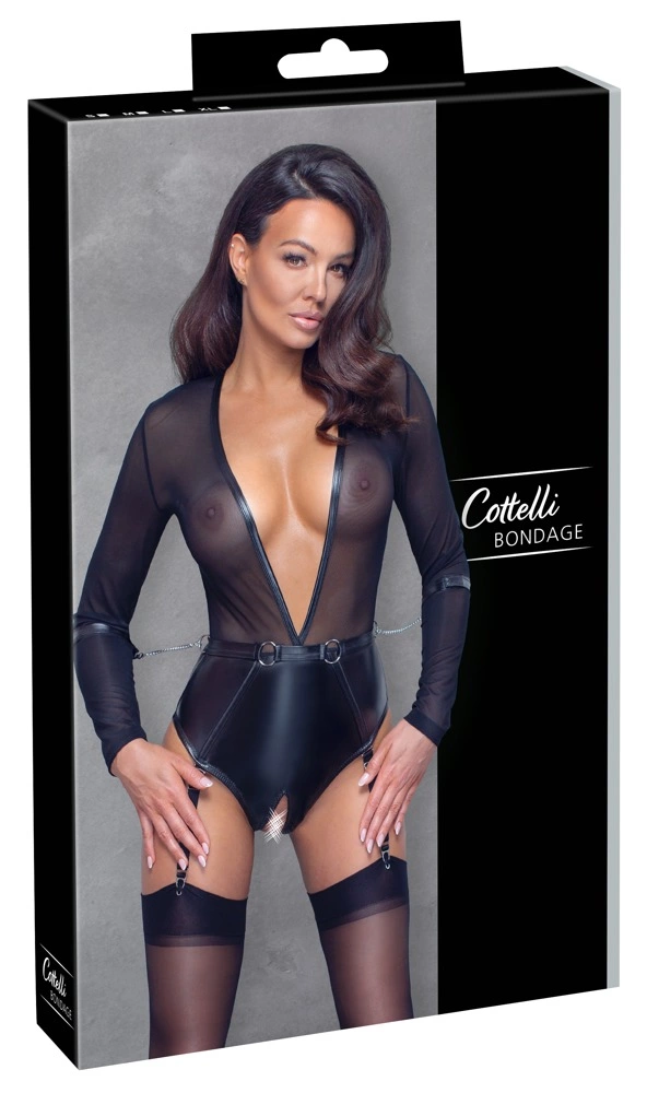 Сексуальное боди Cottelli Bondage, M (черный)