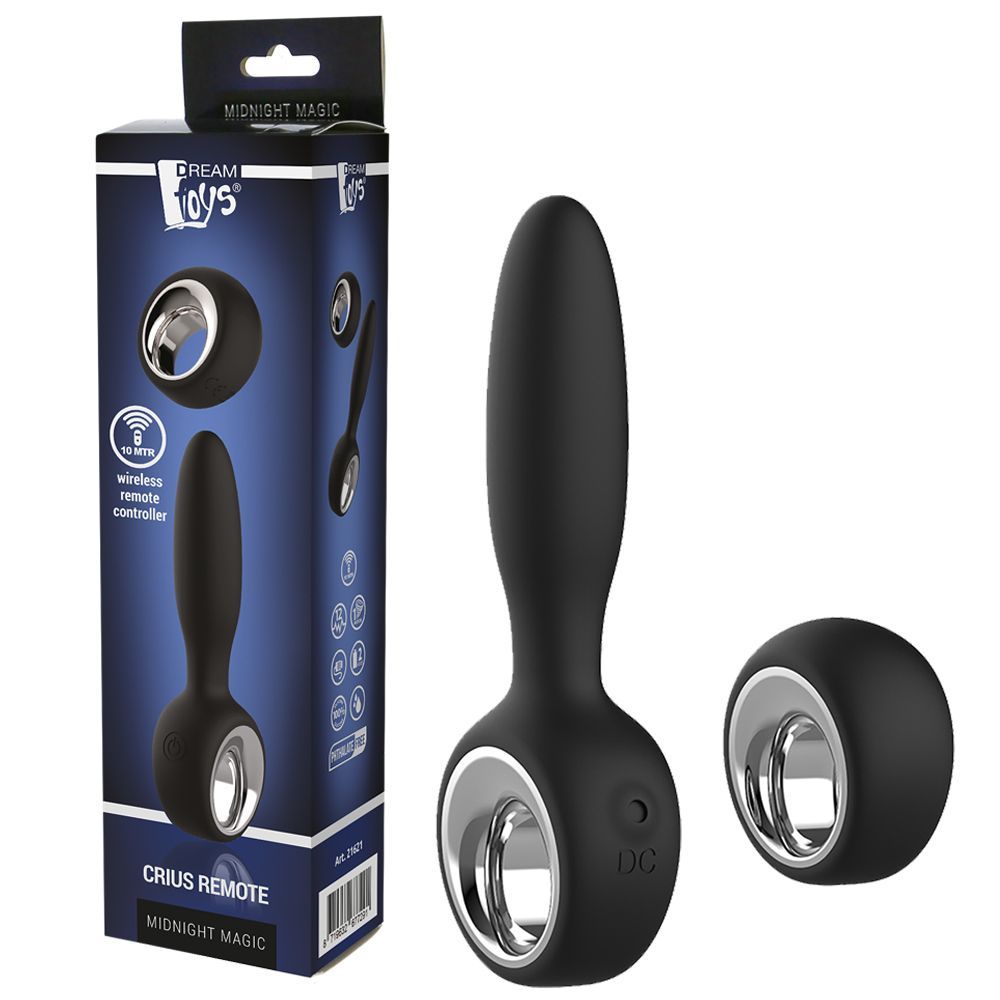 Korek analny Dream Toys Crius Remote Plug, 15 cm (czarny)
