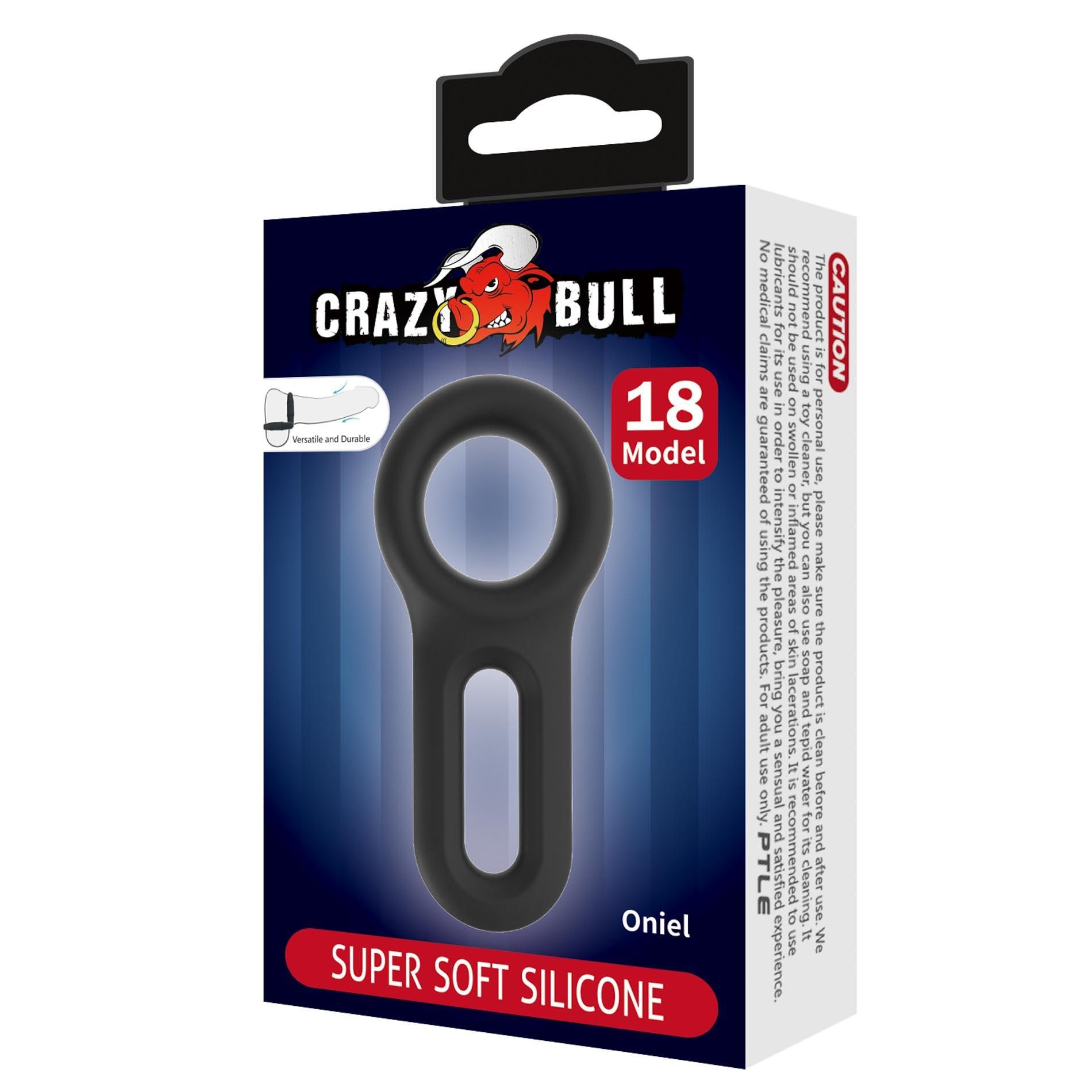 Эрекционное кольцо Crazy Bull Oniel Penis Ring, 9.5 см (черный)