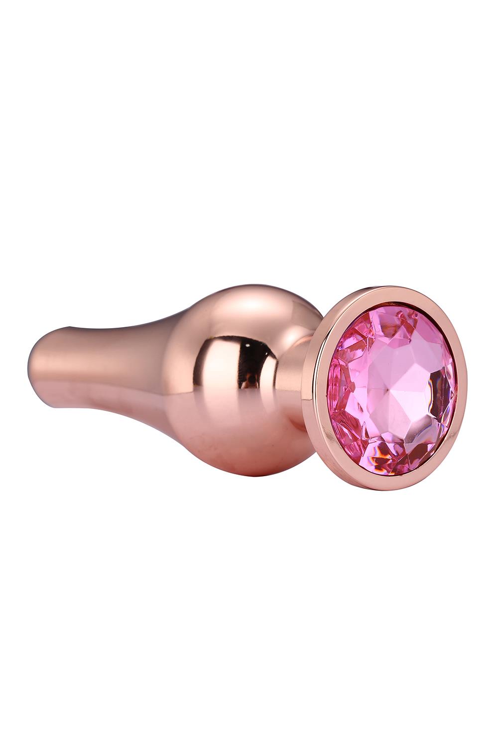 Korek analny Gleaming Love Gold Pleasure Plug M, 11 см (różowy)
