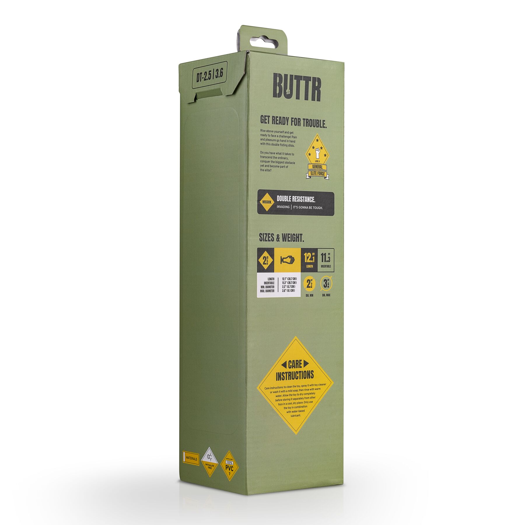 Рука для фистинга Buttr General Elite Force Double Trouble, 30.7 см (черный)