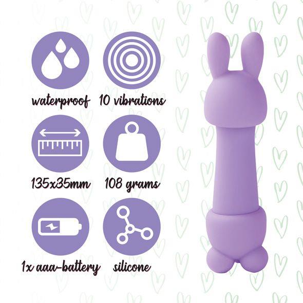 Вибратор для клитора FeelzToys Mister Bunny, 13,5 см (фиолетовый)
