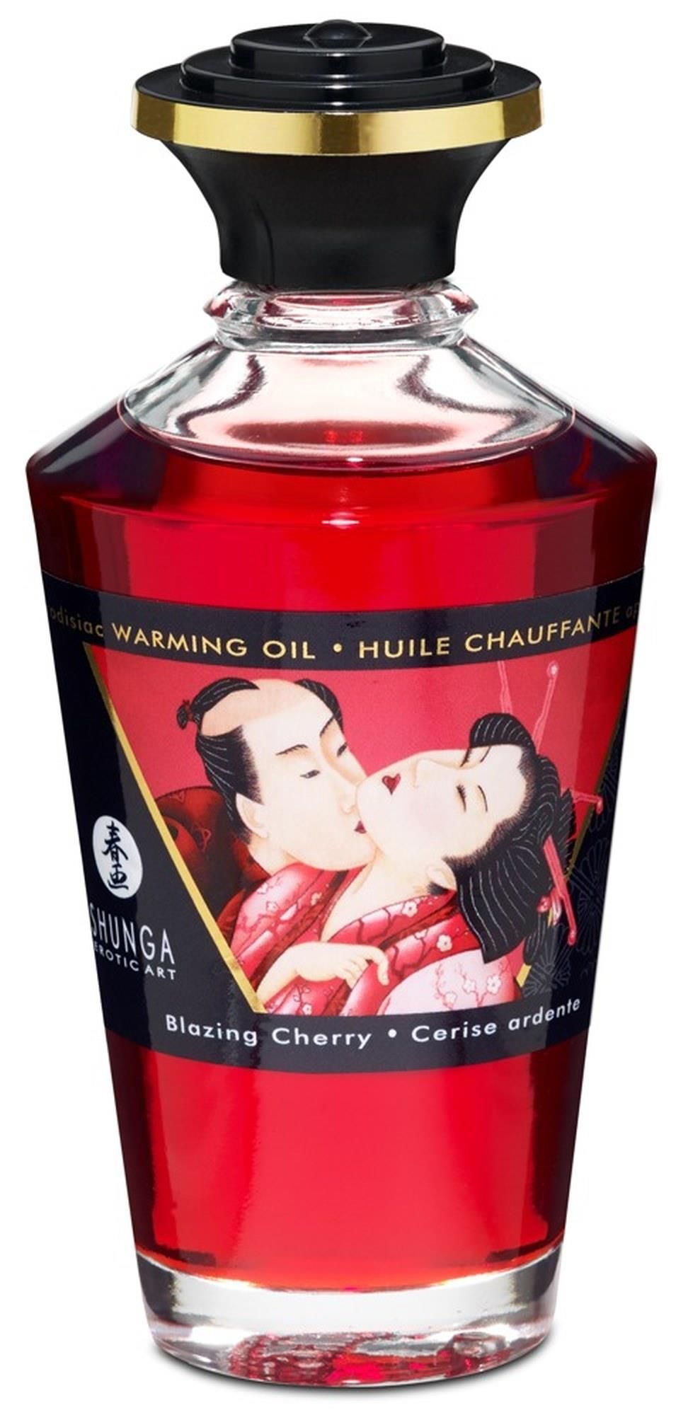 Зігрівальна масажна олія Shunga Aphrodisiac Warming Oil вишня, 100 мл