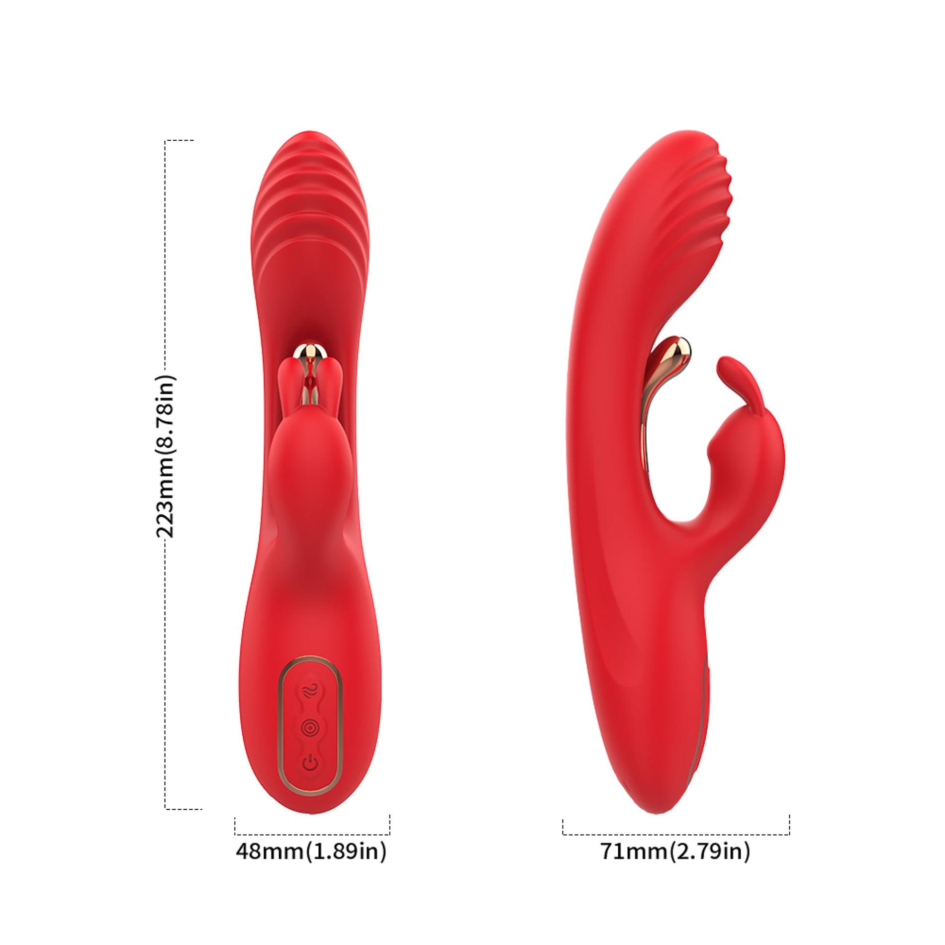 Вібратор-кролик B - Series Joy Crazy Horse Red Three-point Vibration, 22,3 см (червоний)