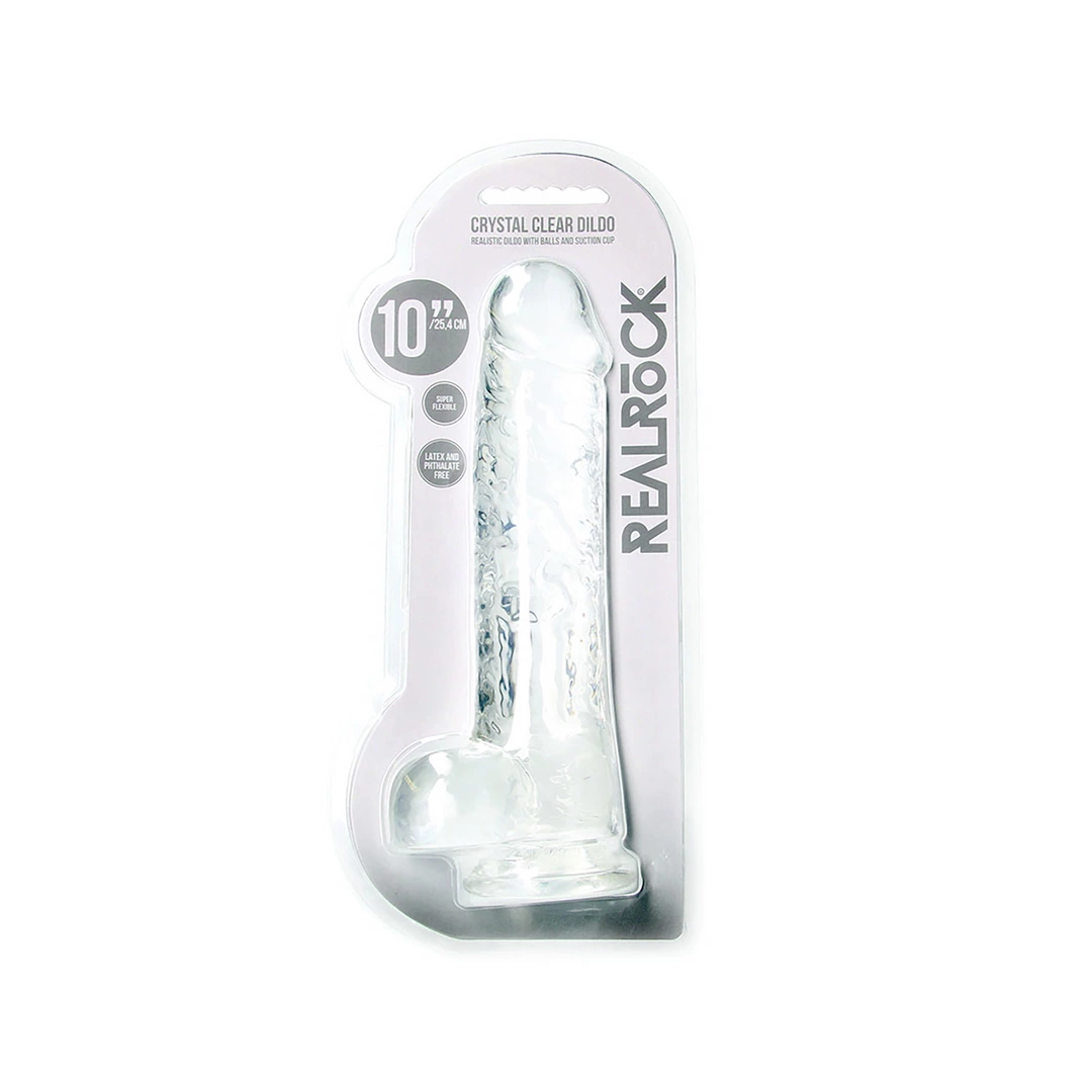 Фаллоимитатор RealRock Crystal Clear 10”, 25.4 см (прозрачный)
