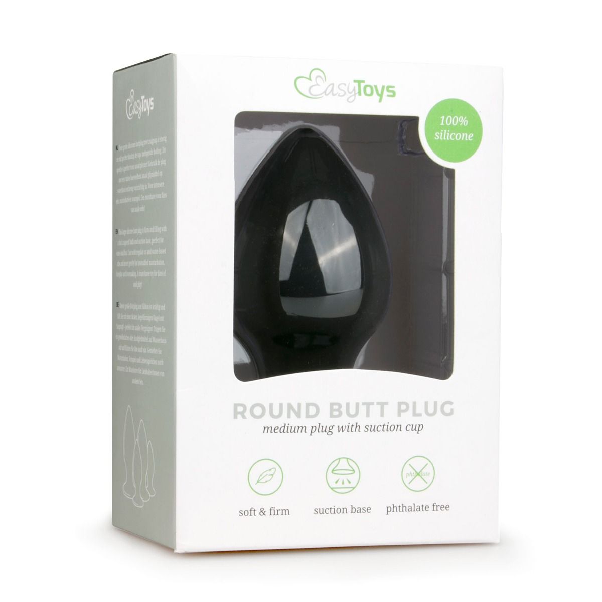 Анальна пробка EasyToys M, 10 см (чорний)
