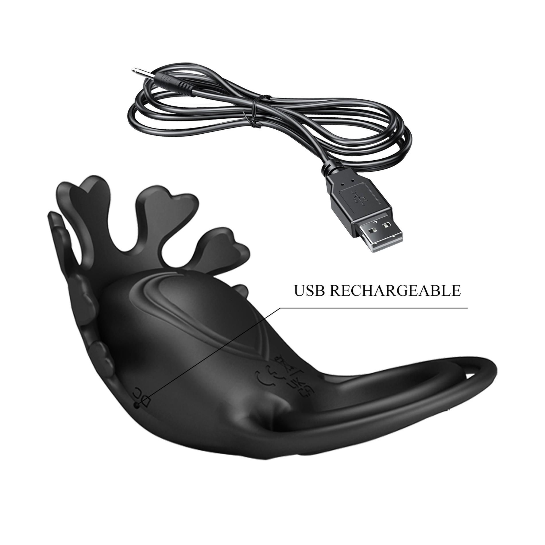 Ерекційне кільце Pretty Love Vibrant Penis Ring Ruben, 8,5 см (чорний)