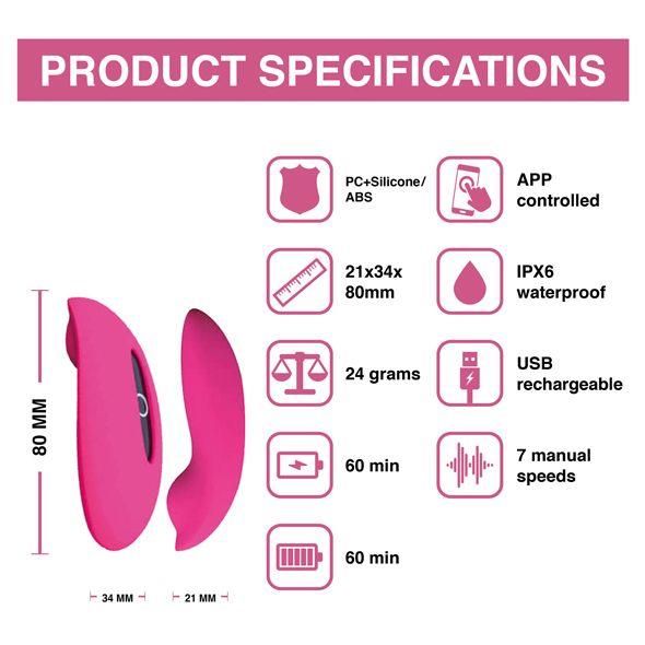 Вібратор Magic Motion Candy Smart Smart Wearable Vibe, 7,8 см (рожевий)