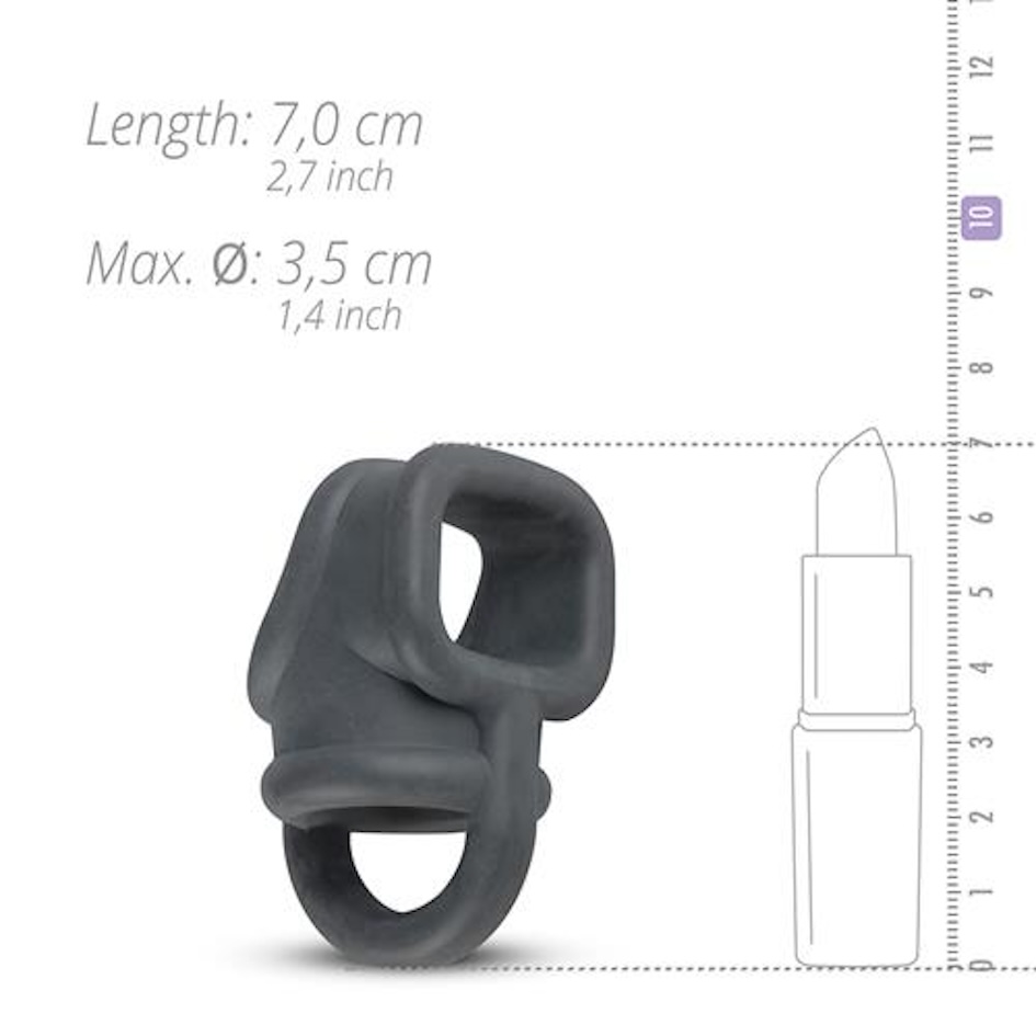 Эрекционное кольцо Boners Liquid Silicone Ball Splitter, 7 см (серый)