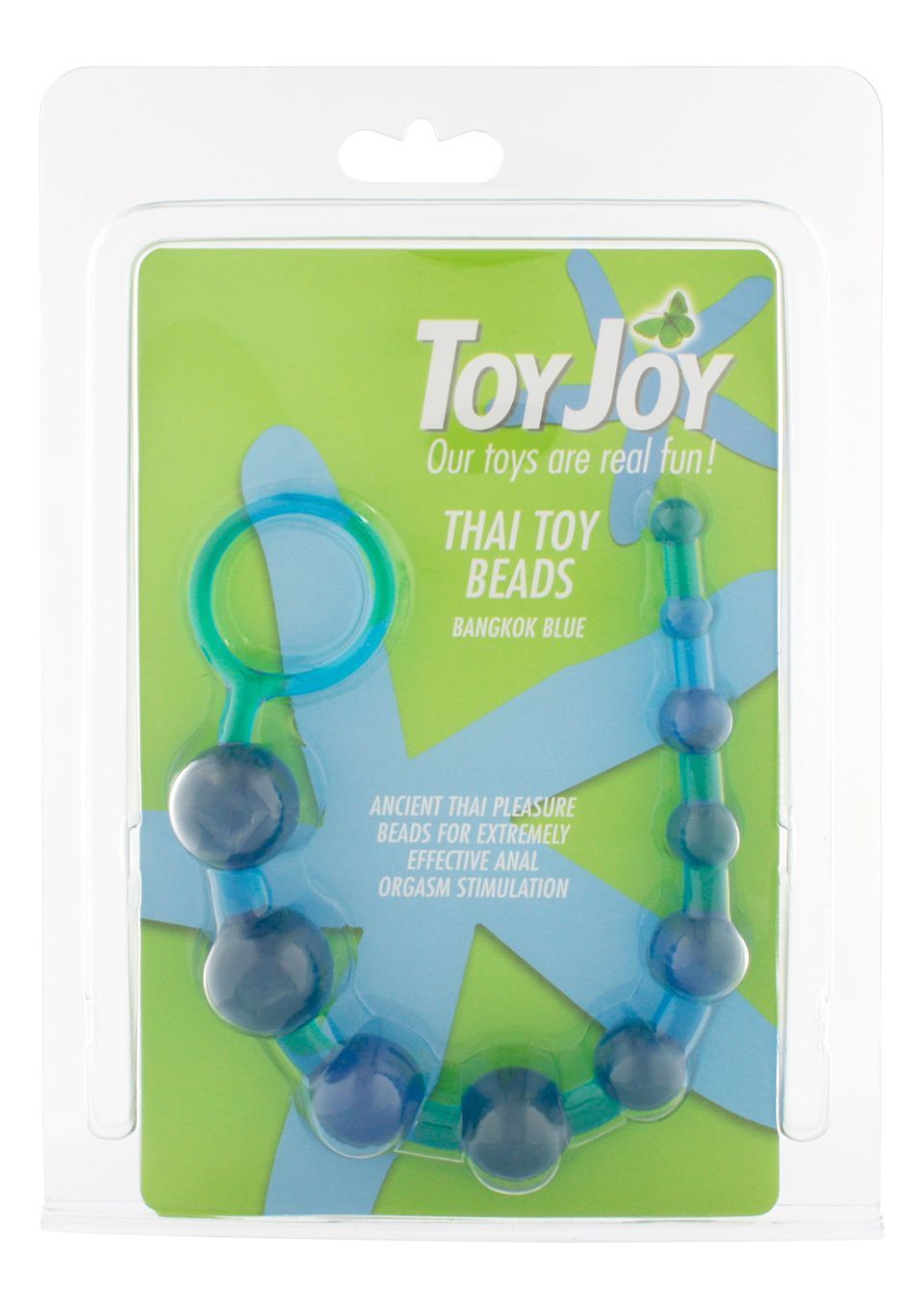 Анальная цепочка Toy Joy Thai Toy Beads, 25 см (голубой)