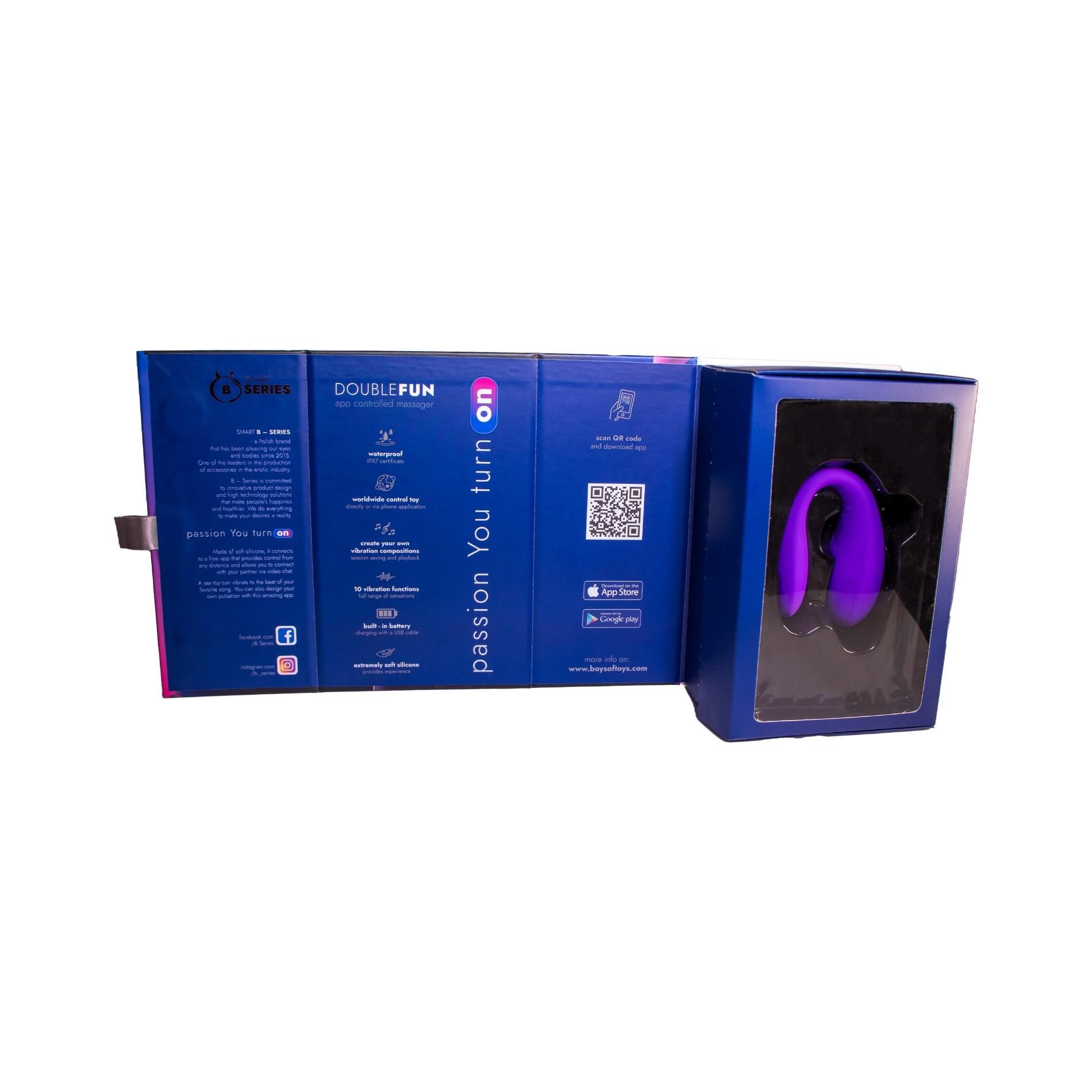 Вибратор B - Series Smart Double Fun App, 8.3 см (фиолетовый)