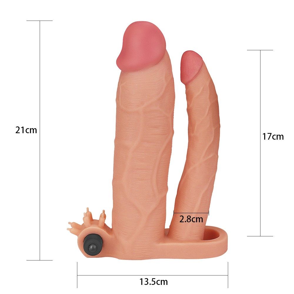 Насадка на пенис Pleasure X-Tender Flesh Add 3, 21 см (телесный)