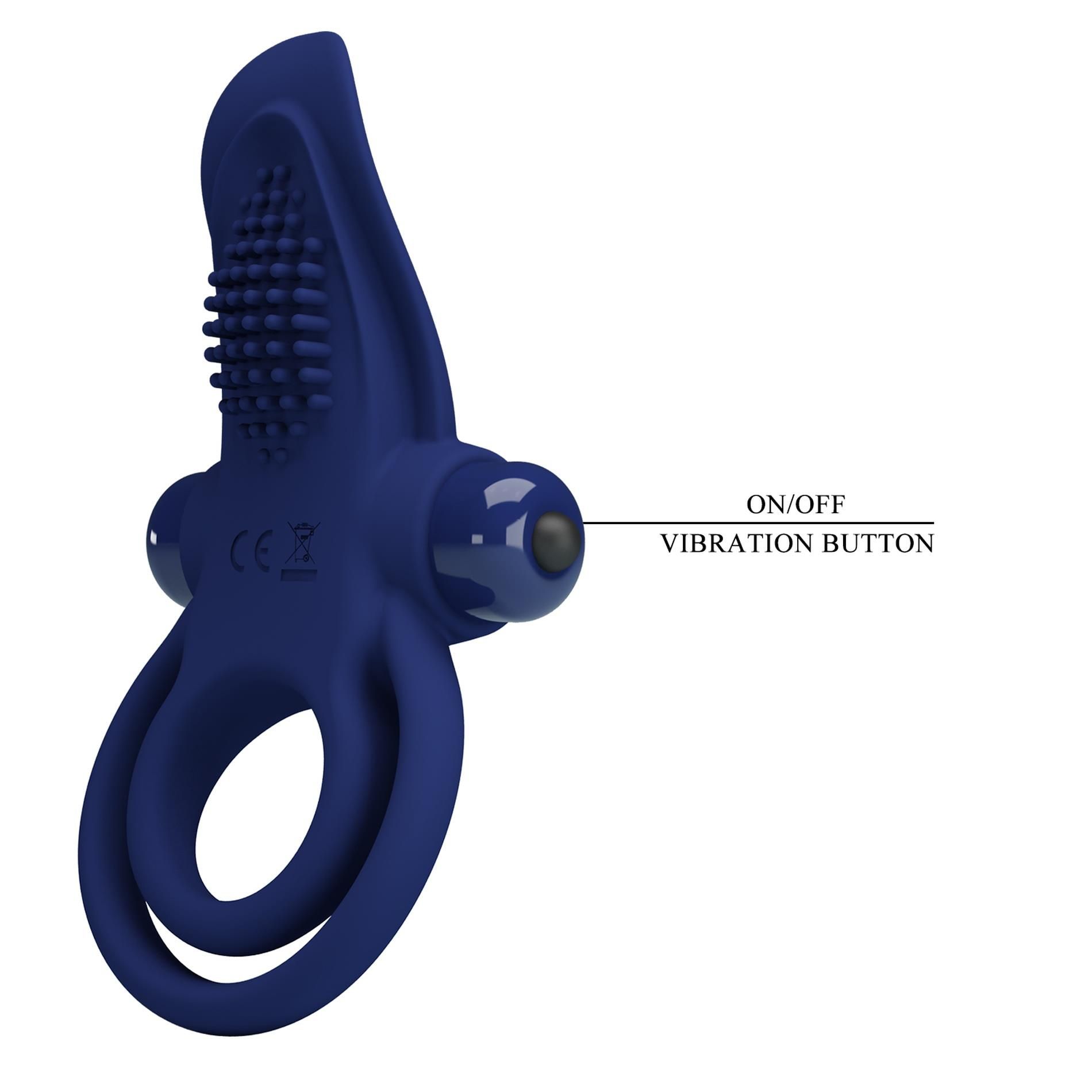 Виброкольцо Pretty Love Vibrant Penis Ring, 11,3 см (синий)