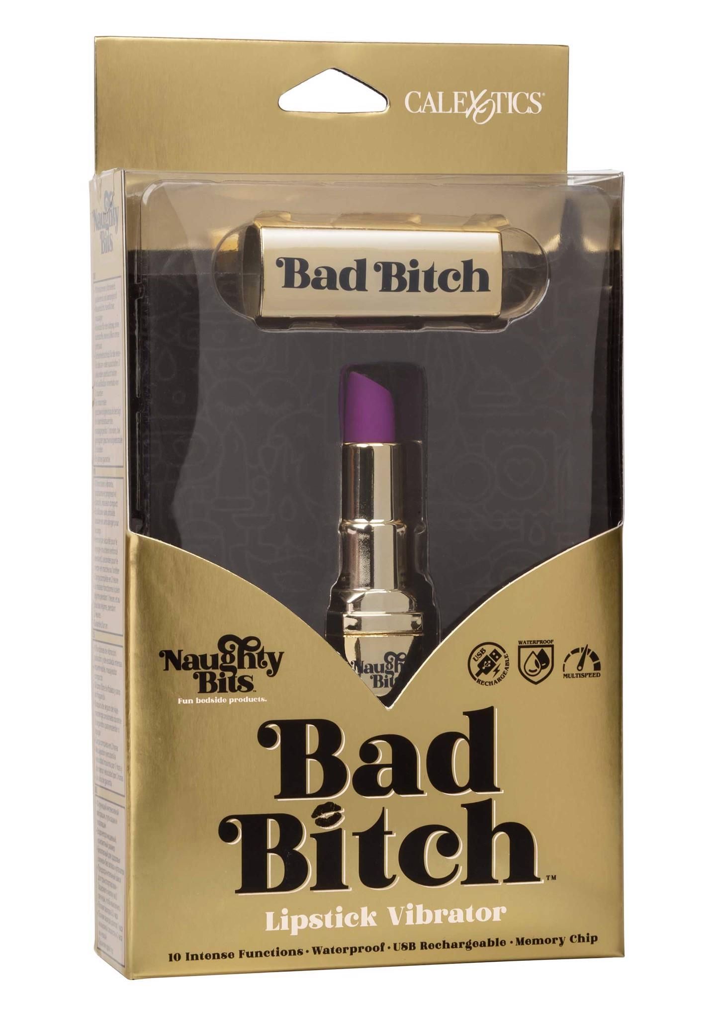 Мини-вибратор Calexotics Bad Bitch Lipstick, 7.5 см (золотой)
