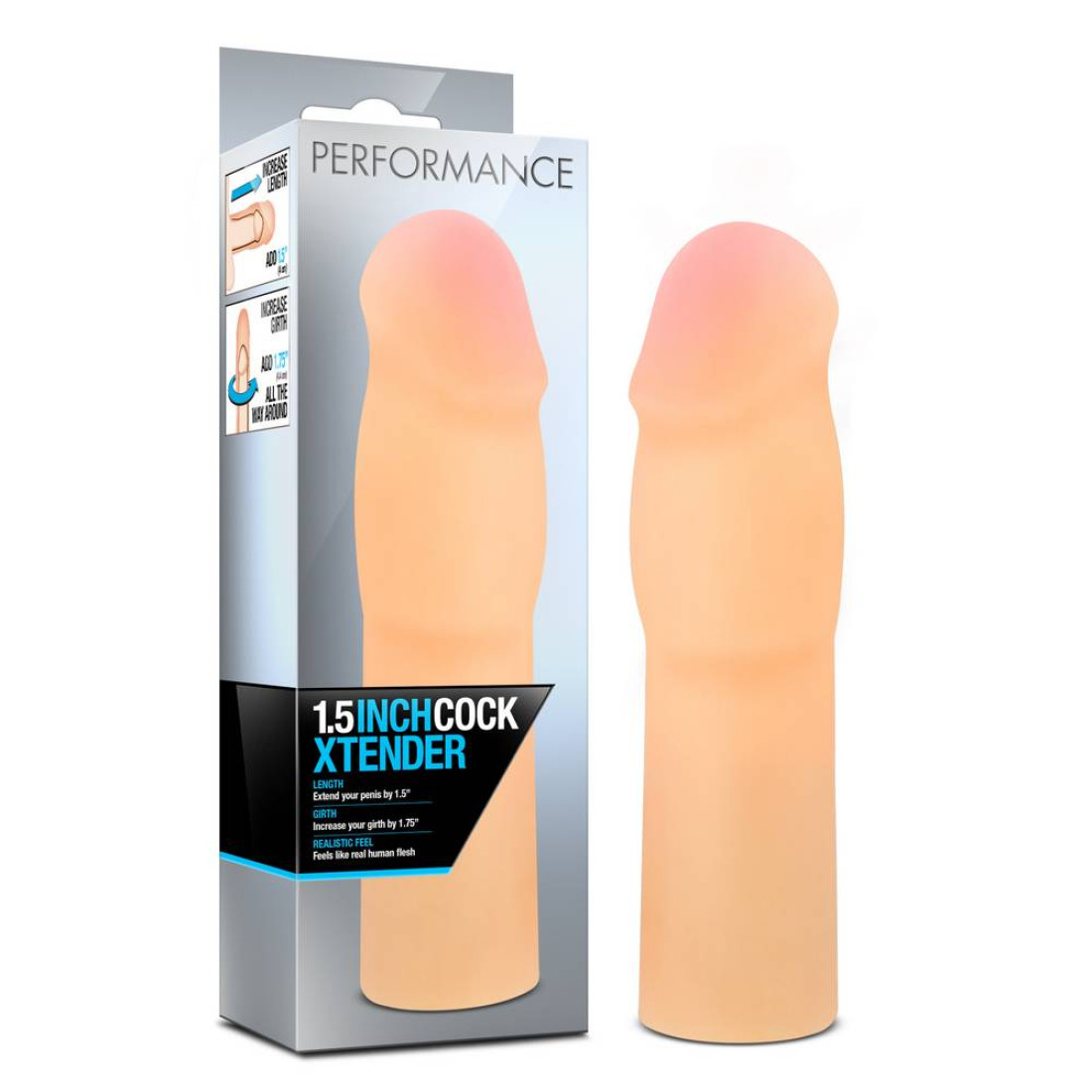 Насадка на пенис Perfomance 1.5inch Cock Xtender, 17.2 см (телесный)
