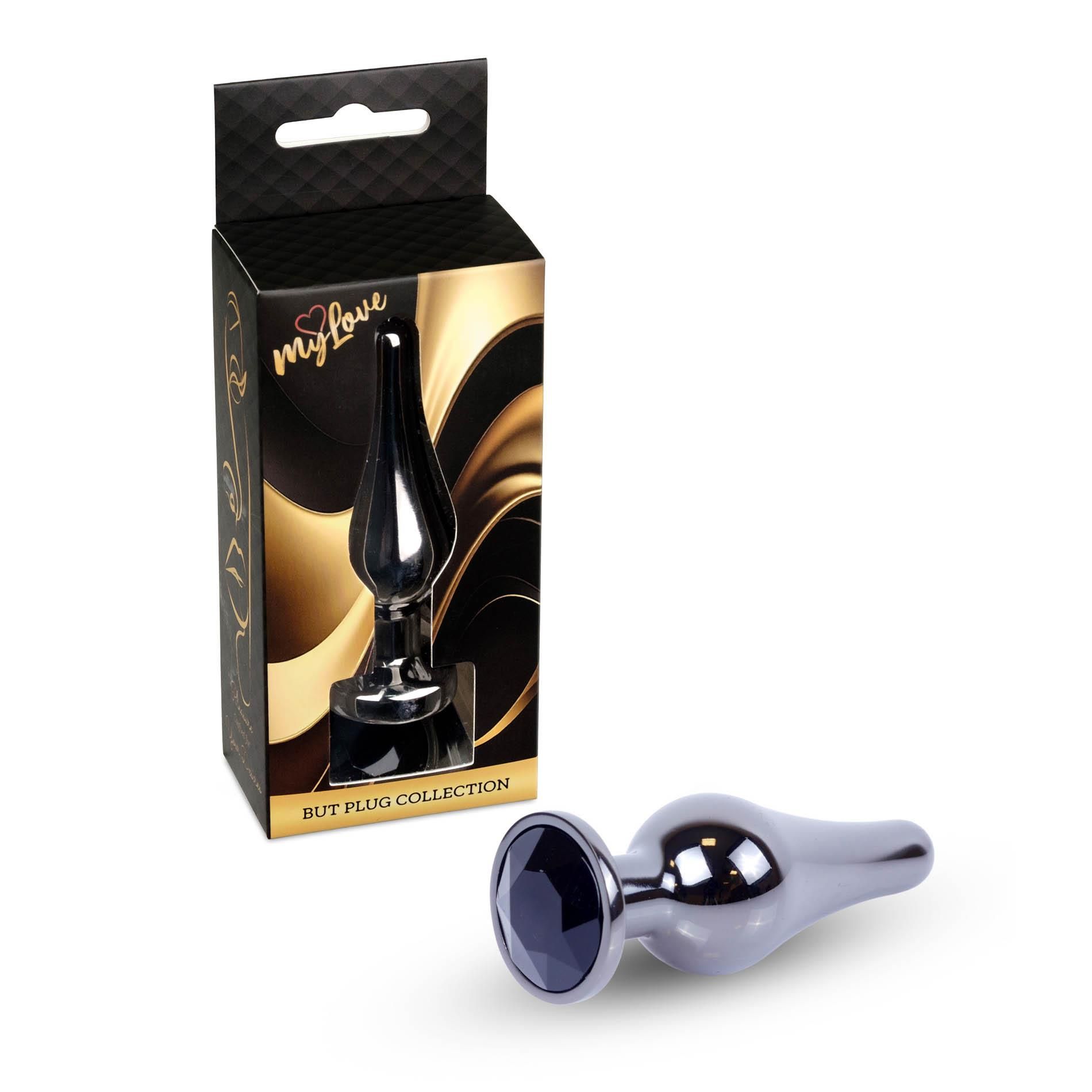 Анальна пробка MyLove Toys Jewellery Dark Silver Butt Plug, 9.5 см (чорний)