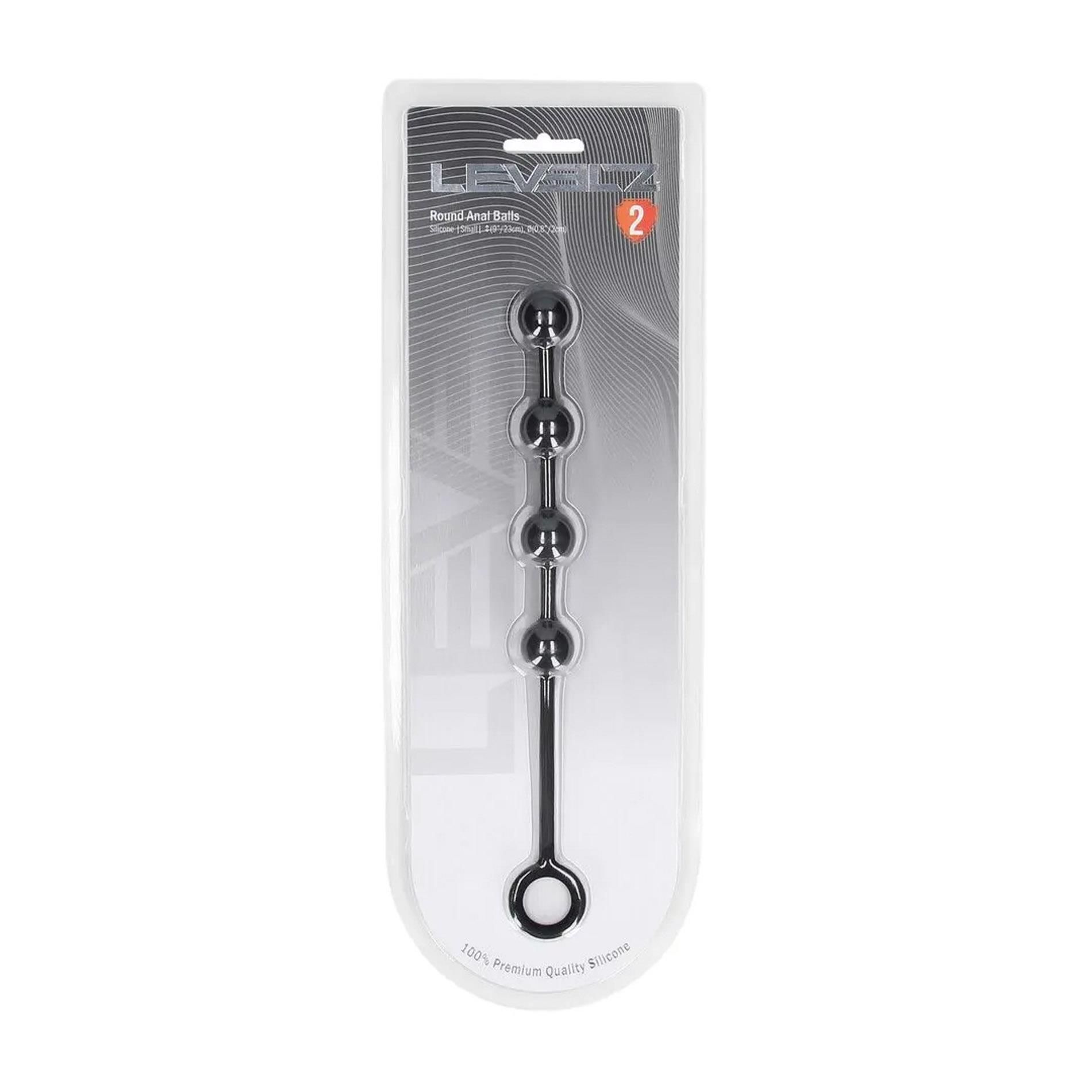 Анальная цепочка Levelz Round Silicone Anal Balls, 23 см (черный)
