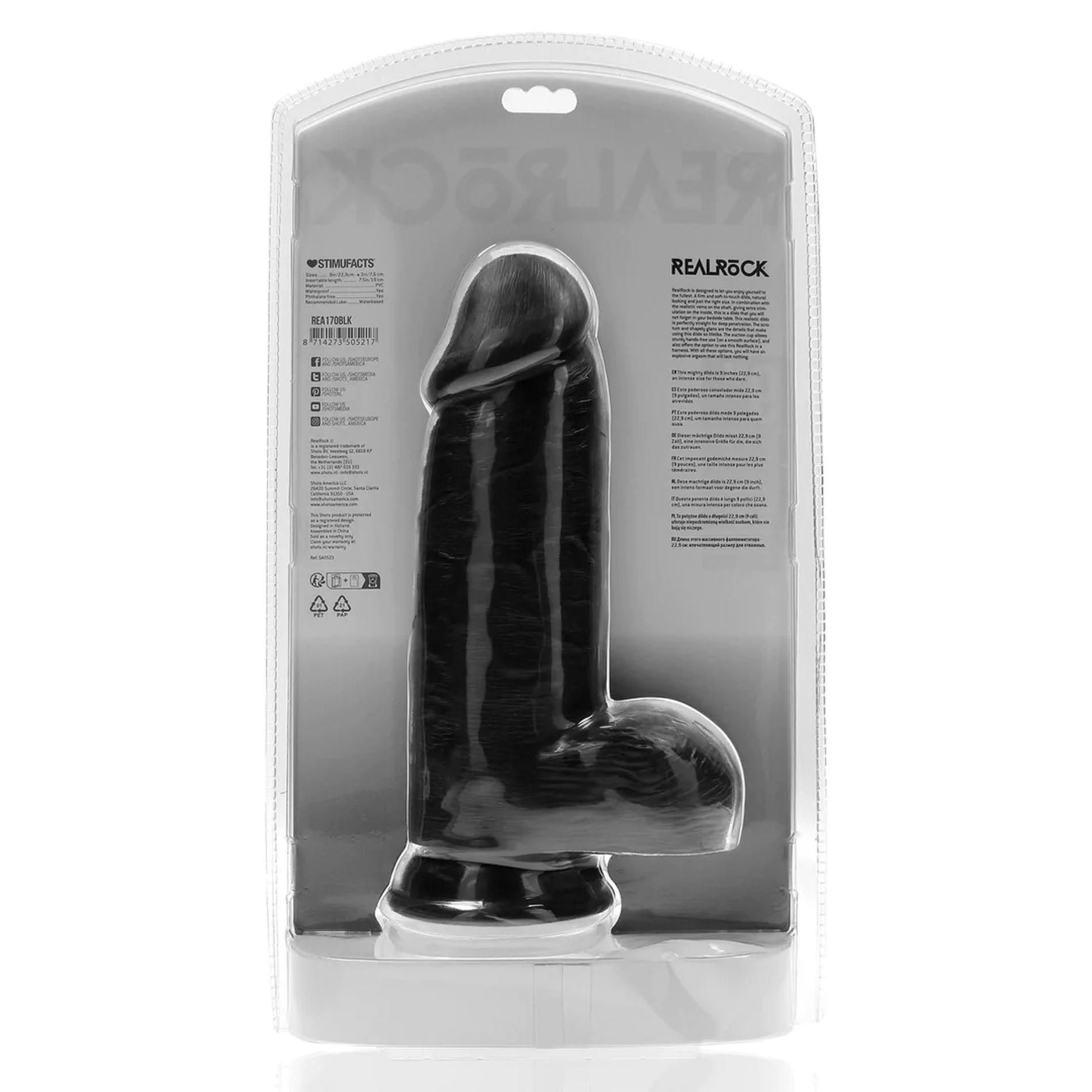 Фаллоимитатор RealRock Extra Thick, 23 см (черный)