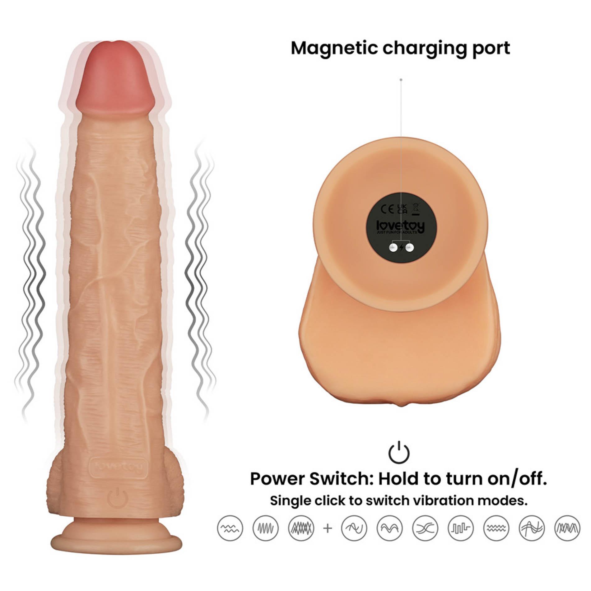 Вибратор Lovetoy Power Basics Cock 11'', 28.3 см (телесный)