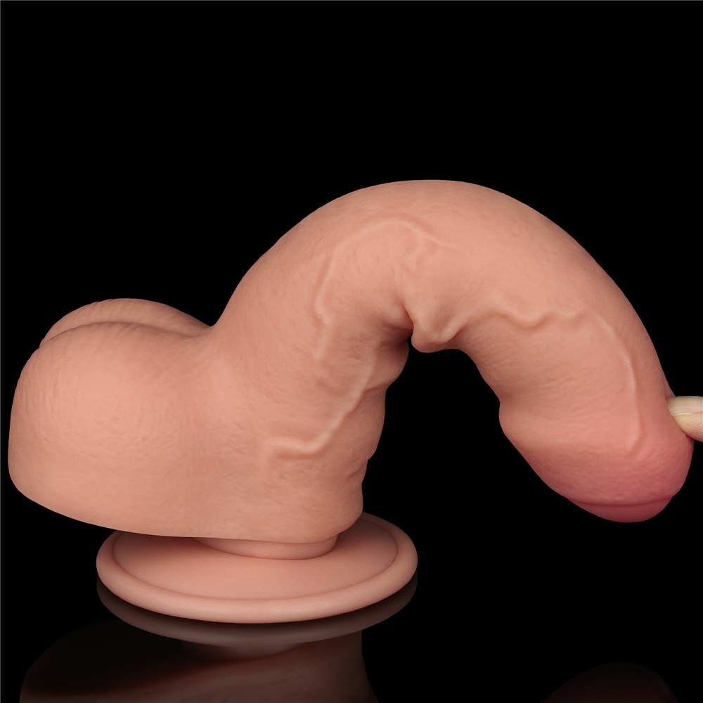 Фаллоимитатор LoveToy Sliding-Skin Dual Layer Dong 7", 18.3 см (телесный)