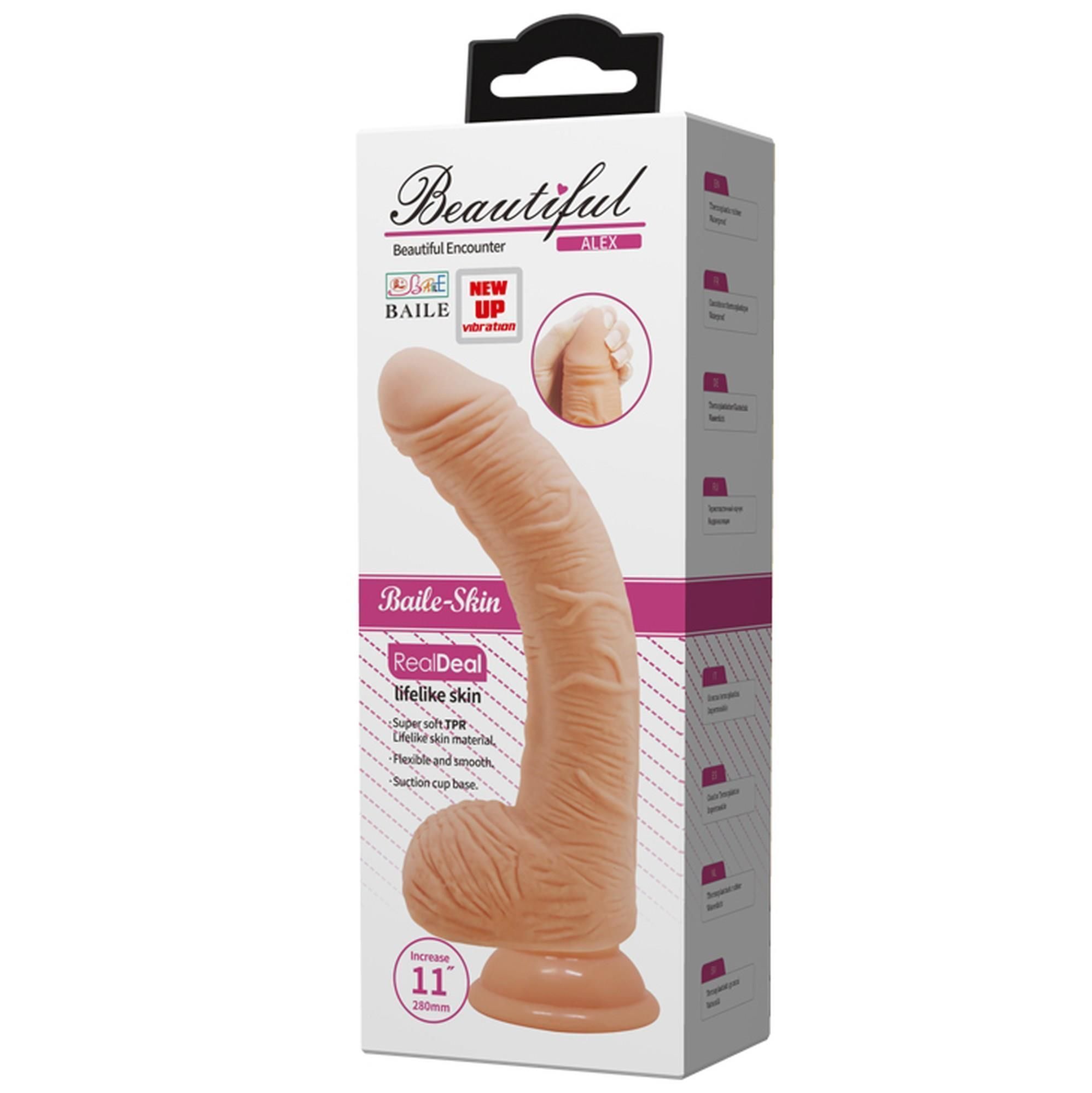 Вибратор Baile Beautiful Alex 11", 28 см (телесный)