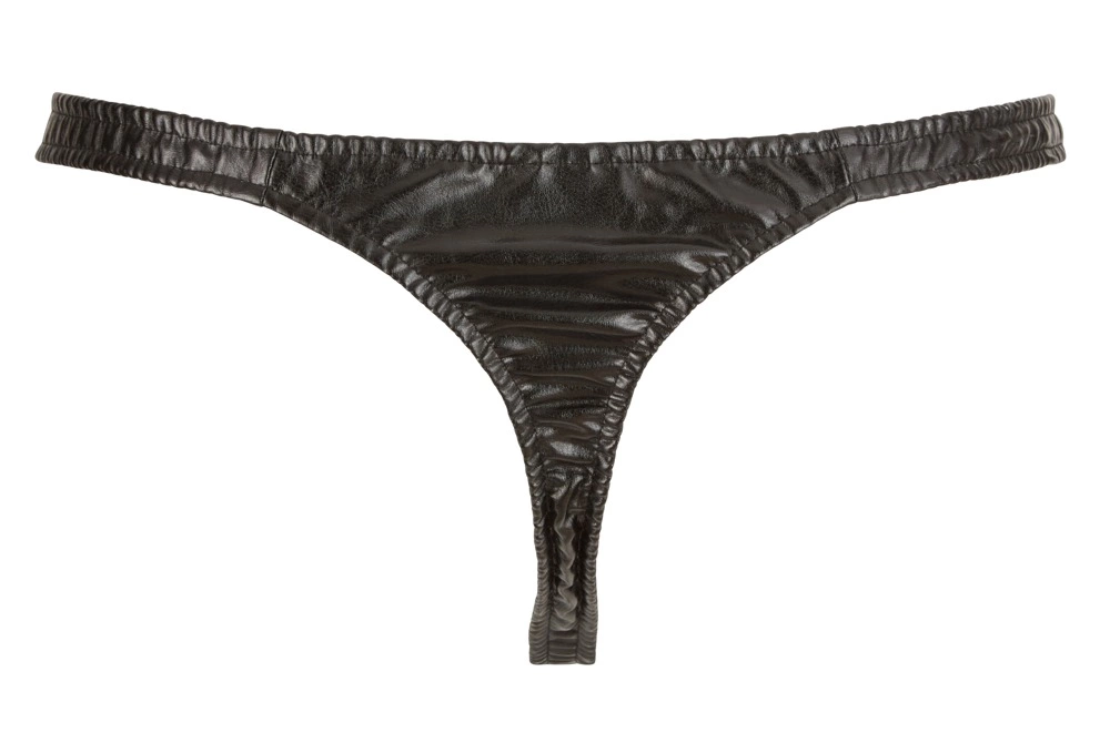 Мужские стринги Svenjoyment Im. Leather, XL (черный)