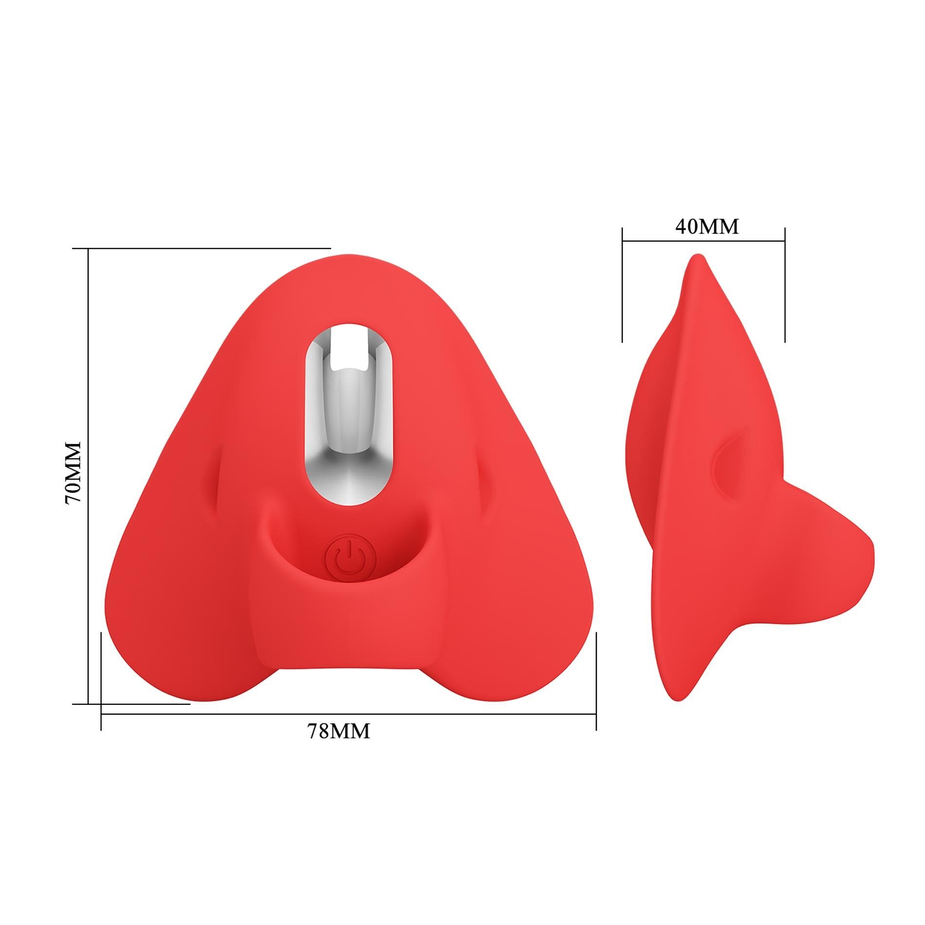 Wibrator na palec Pretty Love Carnation, 7 cm (czerwony)