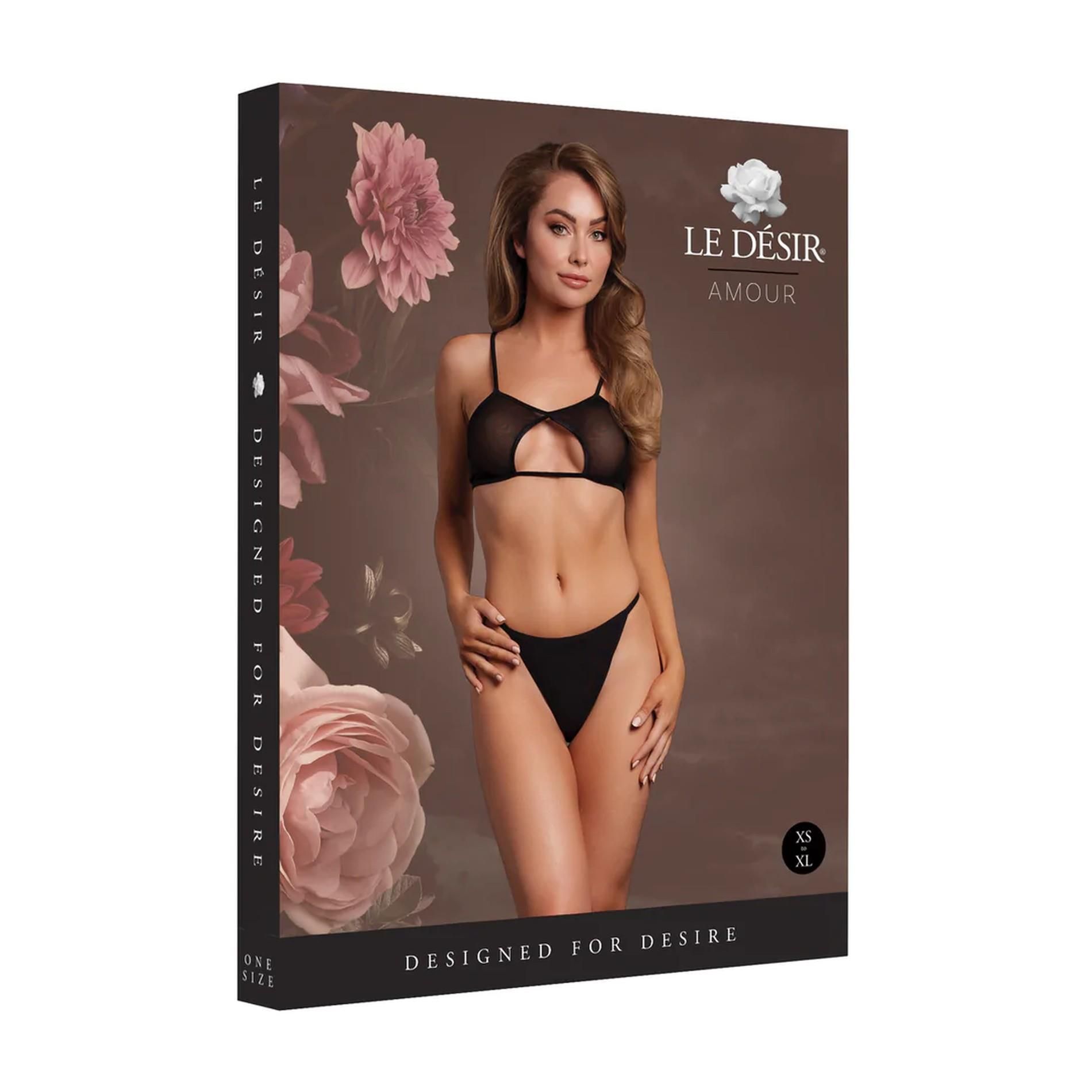 Бюстгальтер Le Désir Keyhole Mesh Bra, One Size (чорний)