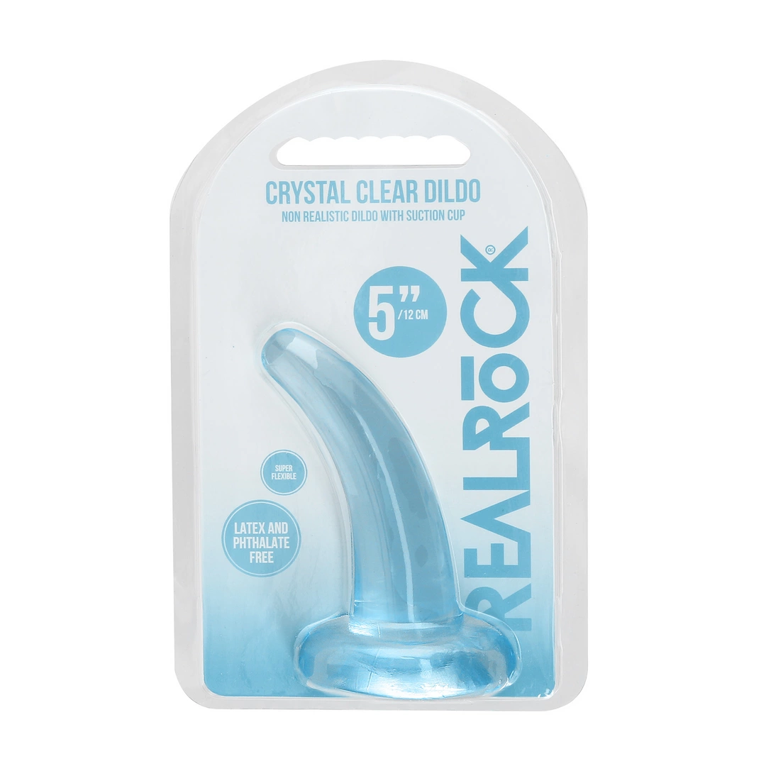 Фаллоимитатор RealRock Crystal Clear, 12 см (голубой)