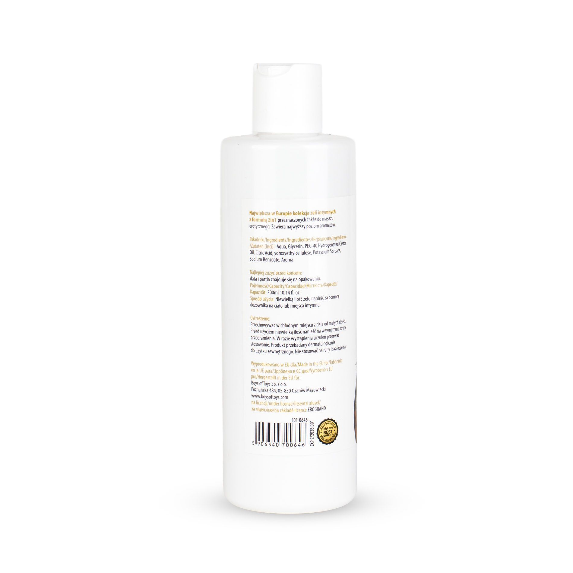 Lubrykant MyLove Aroma Series Intim&Massage 2in1 Brandy, 300 ml